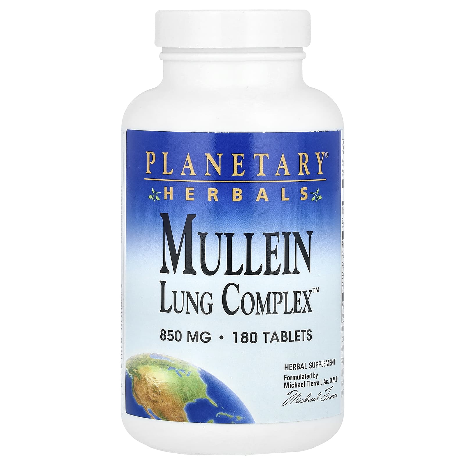 Planetary Herbals, Mullein Lung Complex™, 180 Tablets - B000GFHNN6