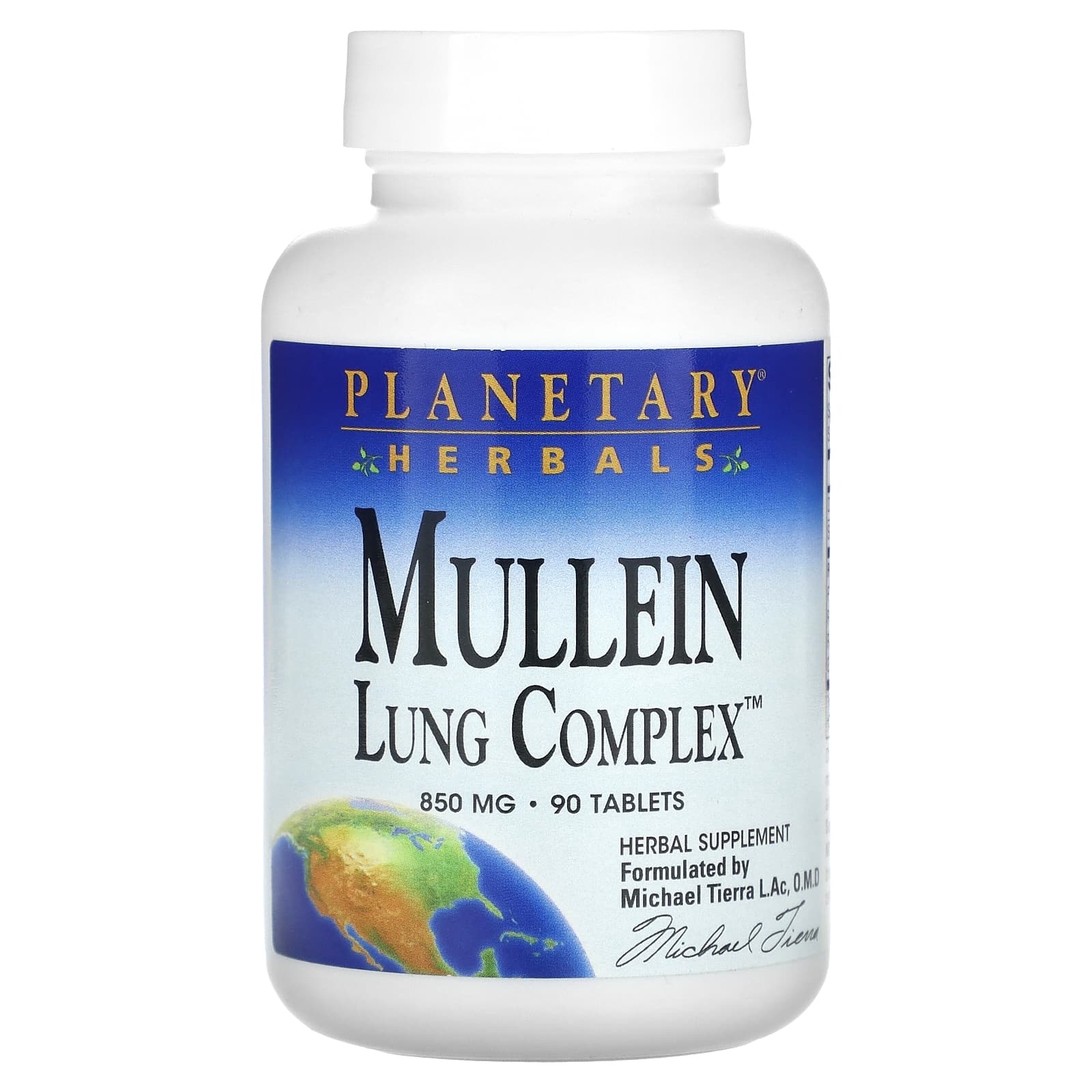 Planetary Herbals, Mullein, Lung Complex, 850 mg, 90 Tablets (425 mg per Tablet) - B00166L22M