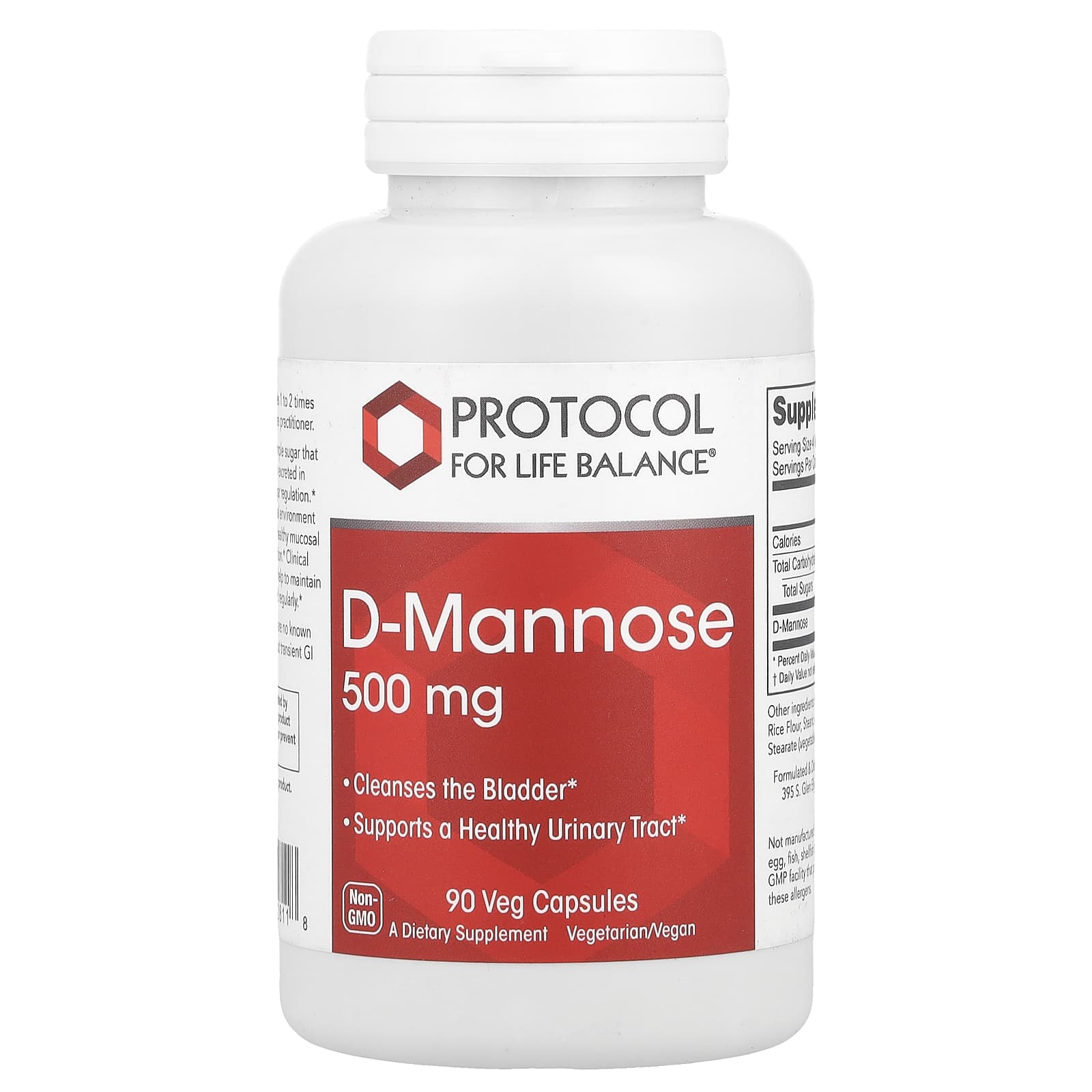 Protocol for Life Balance, D-Mannose, 90 Veg Capsules - B003PQT6P6