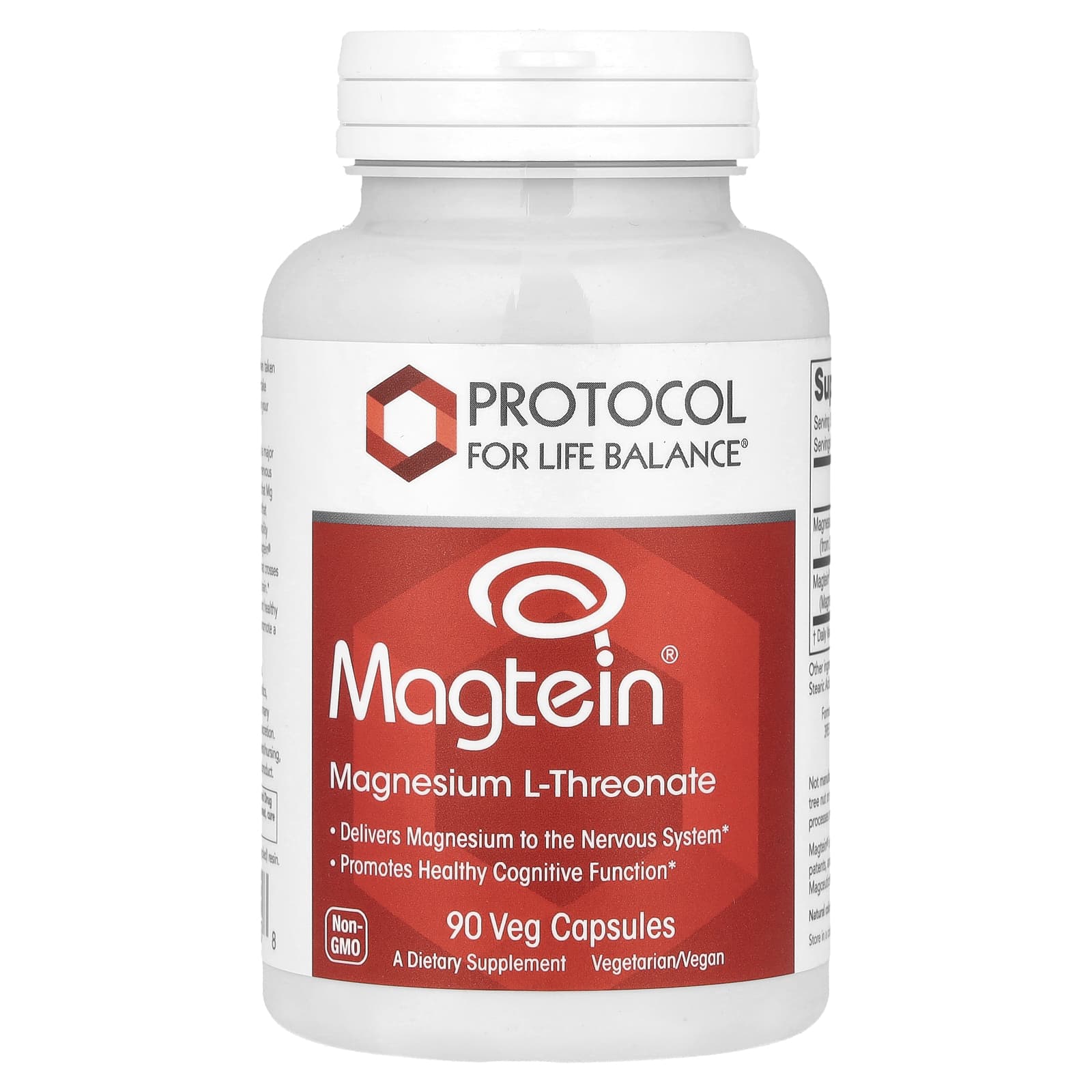 Protocol for Life Balance, Magtein®, Magnesium L-Threonate, 90 Veg Capsules - B00N15DEOK