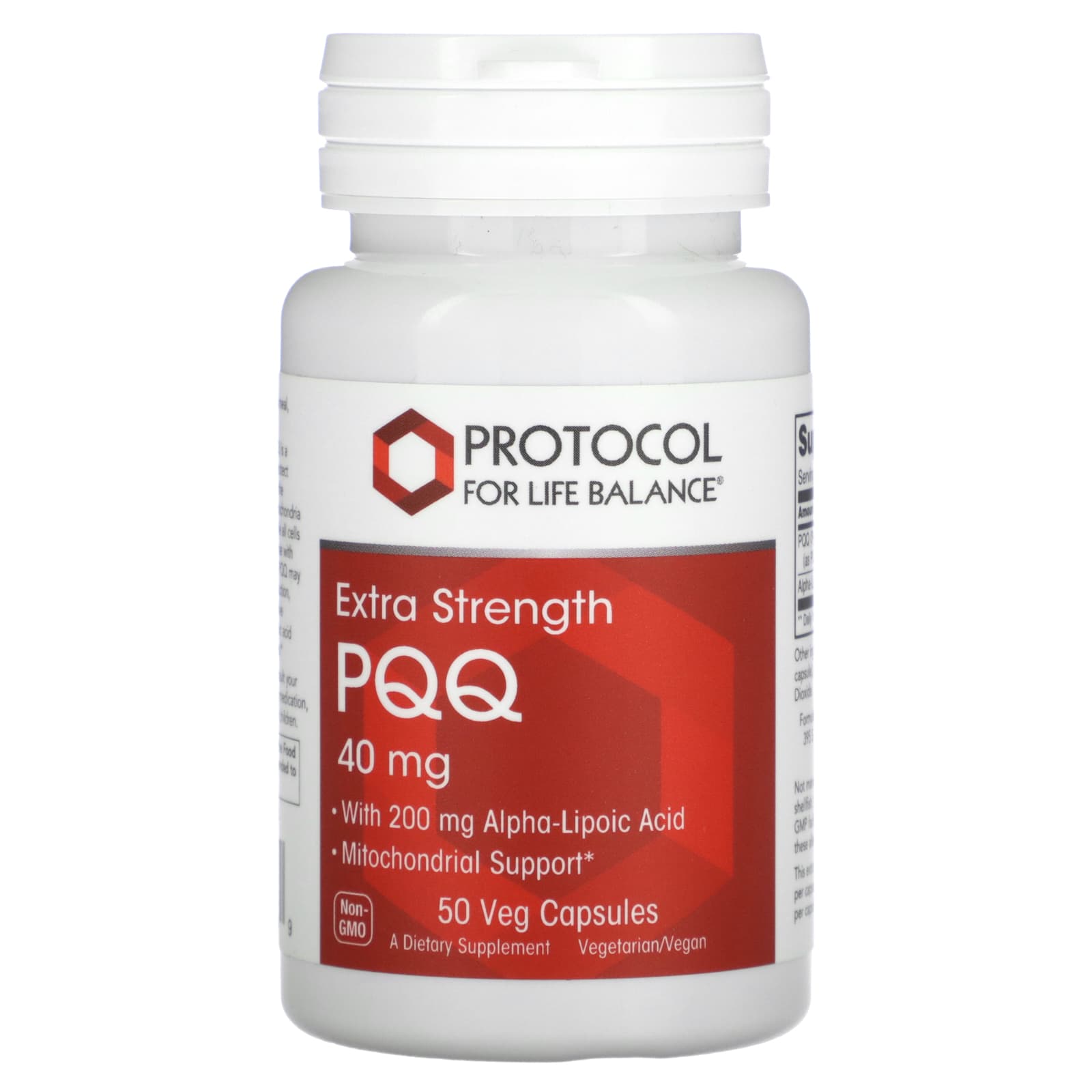 Protocol for Life Balance, PQQ, Extra Strength, 40 mg, 50 Veg Capsules - B07N32SGW6