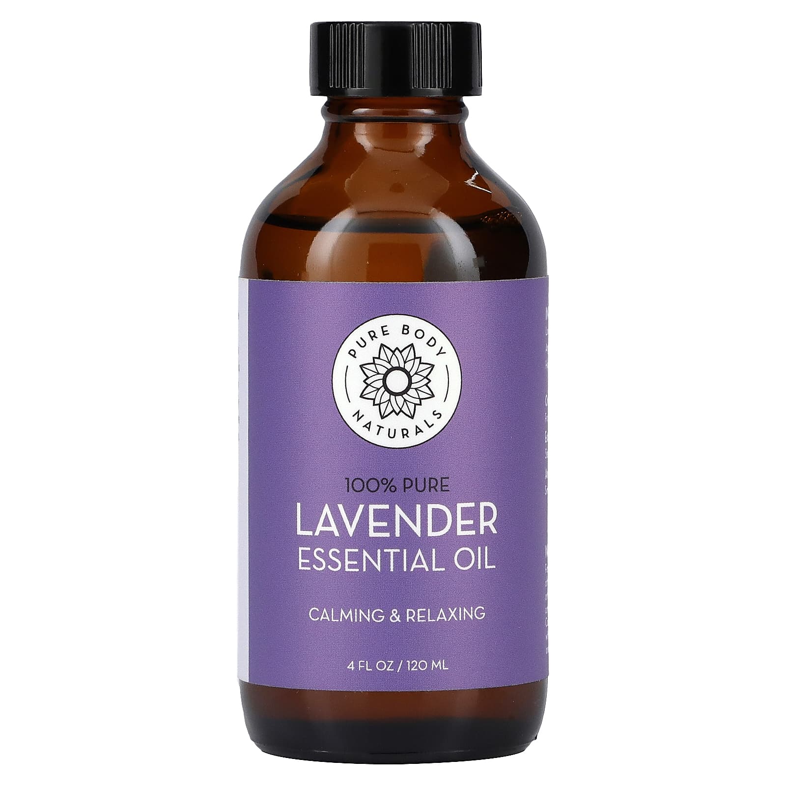 Pure Body Naturals, 100% Pure Essential Oil, Lavender, 4 fl oz (120 ml) - B09YQJJV88