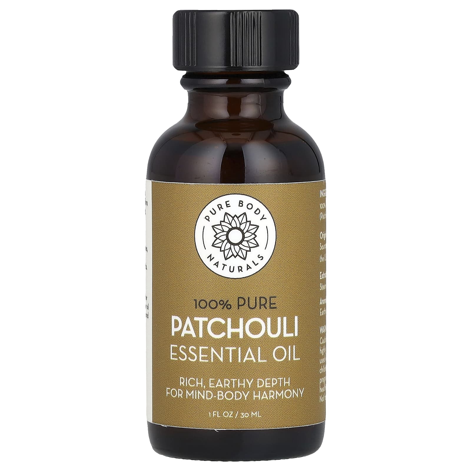Pure Body Naturals, 100% Pure Essential Oil, Patchouli, 1 fl oz (30 ml) - 