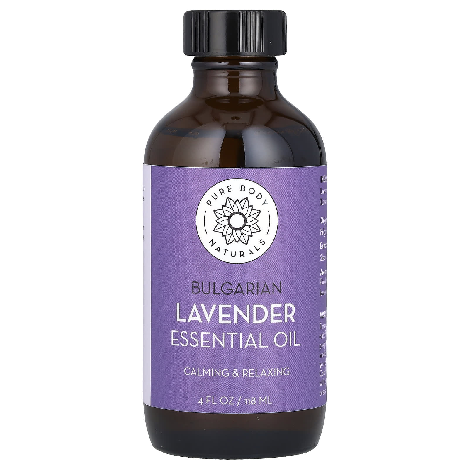 Pure Body Naturals, Essential Oil, Bulgarian Lavender, 4 fl oz (118 ml) - B0CXQ2RVX7