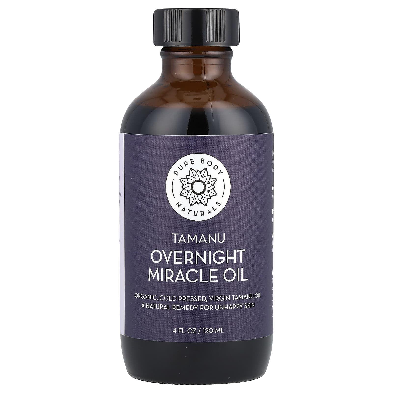 Pure Body Naturals, Tamanu Overnight Miracle Oil, 4 fl oz (120 ml) - B00YMO22GK