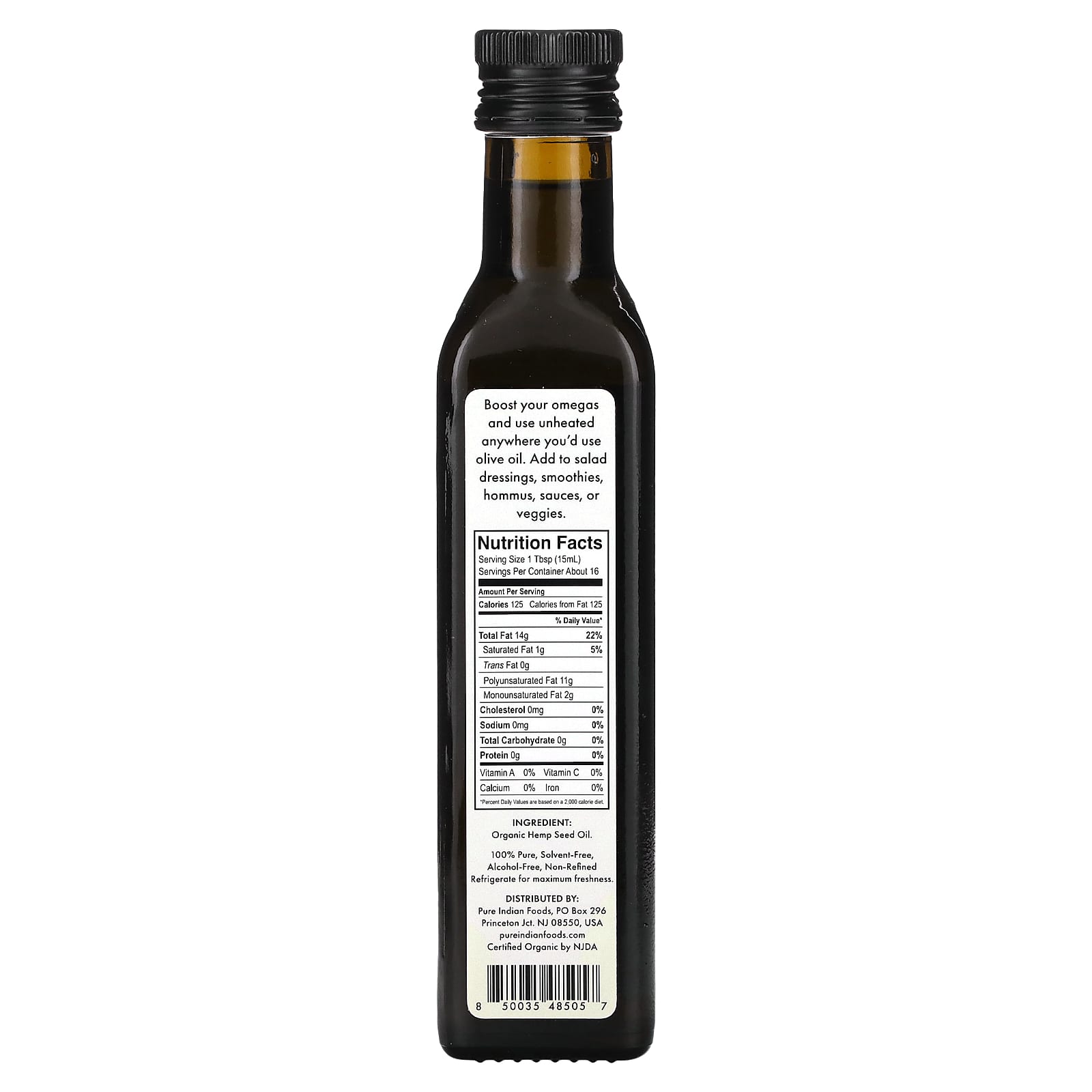Pure Indian Foods, Hemp Seed Oil, 250 ml - 