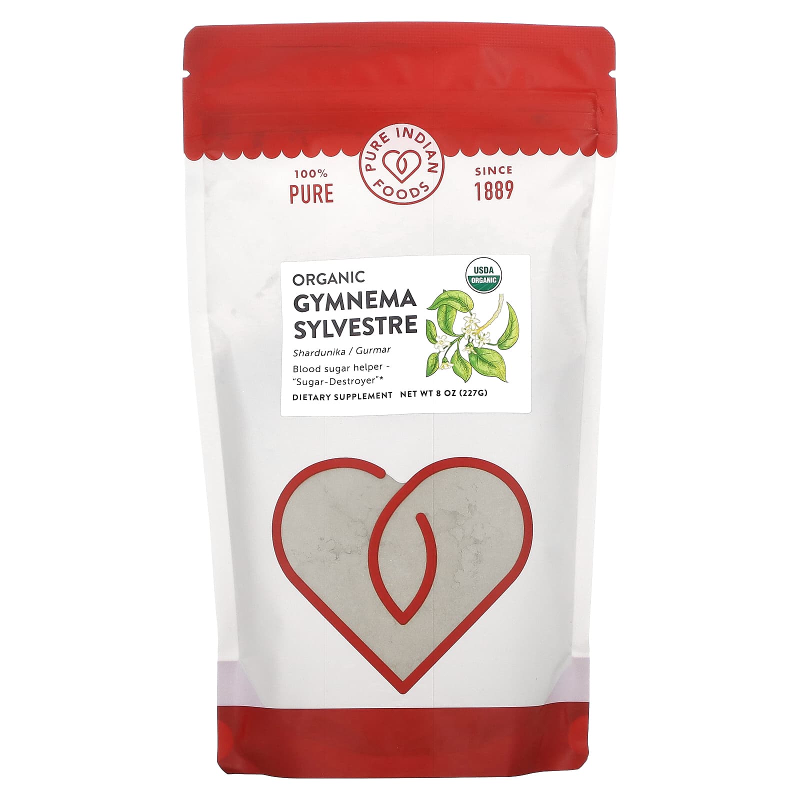Pure Indian Foods, Organic Gymnema Sylvestre, 8 oz (227 g) - B09S8LN3S5