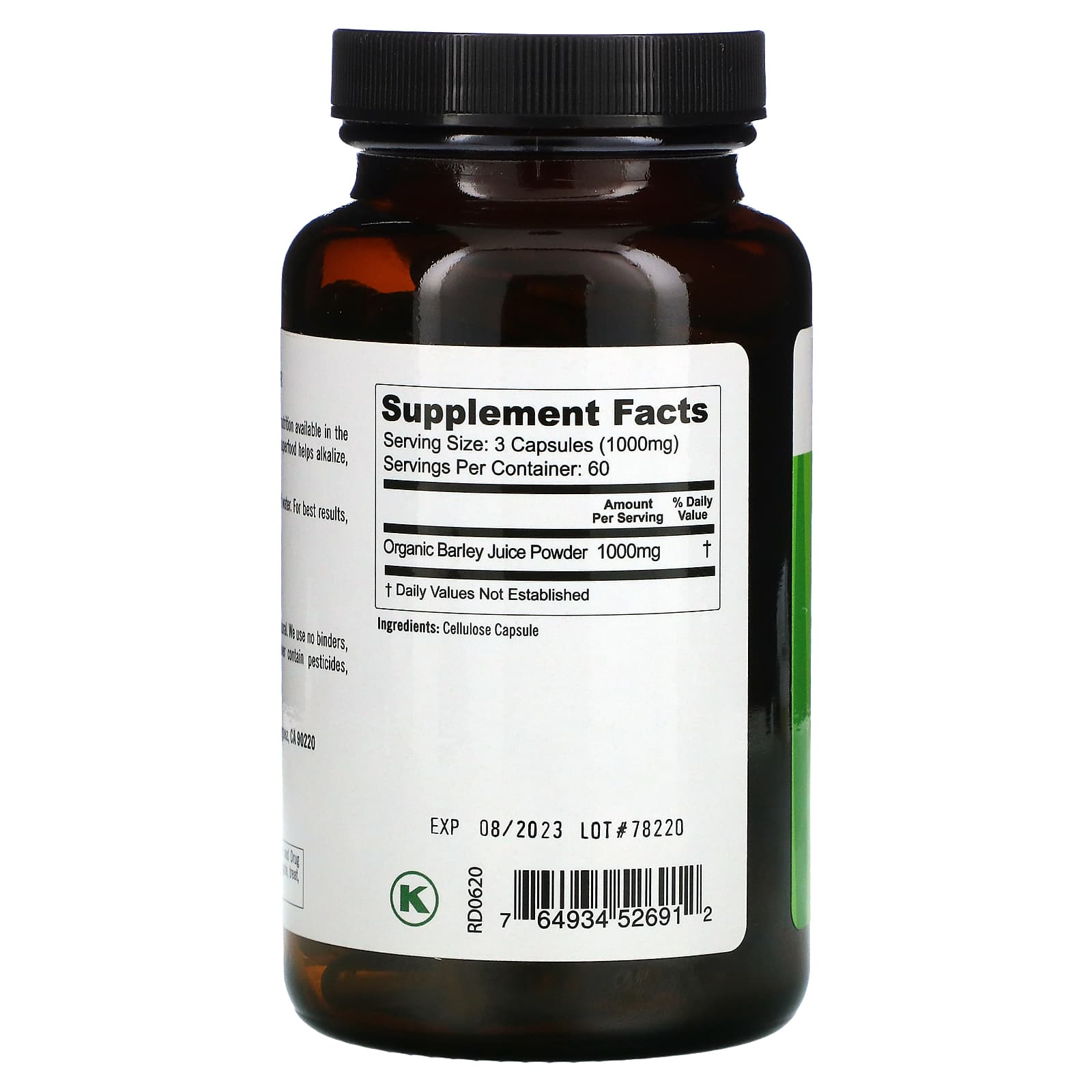 Pure Planet, Just Barley, 180 Vegetarian Capsules - B0001VUGR0