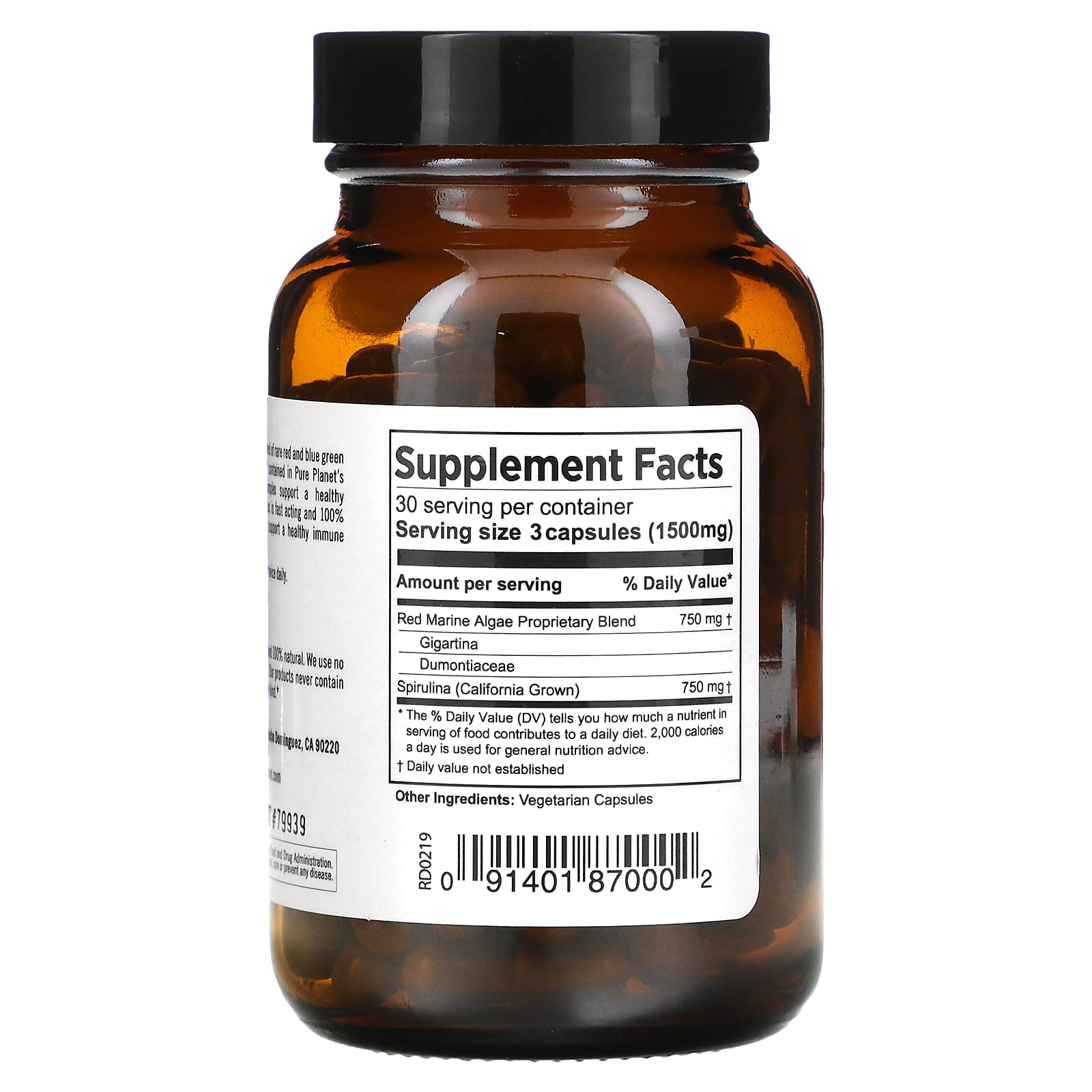 Pure Planet, Red Marine Algae Plus, 90 Vegetarian Capsules - B000W8HRWY