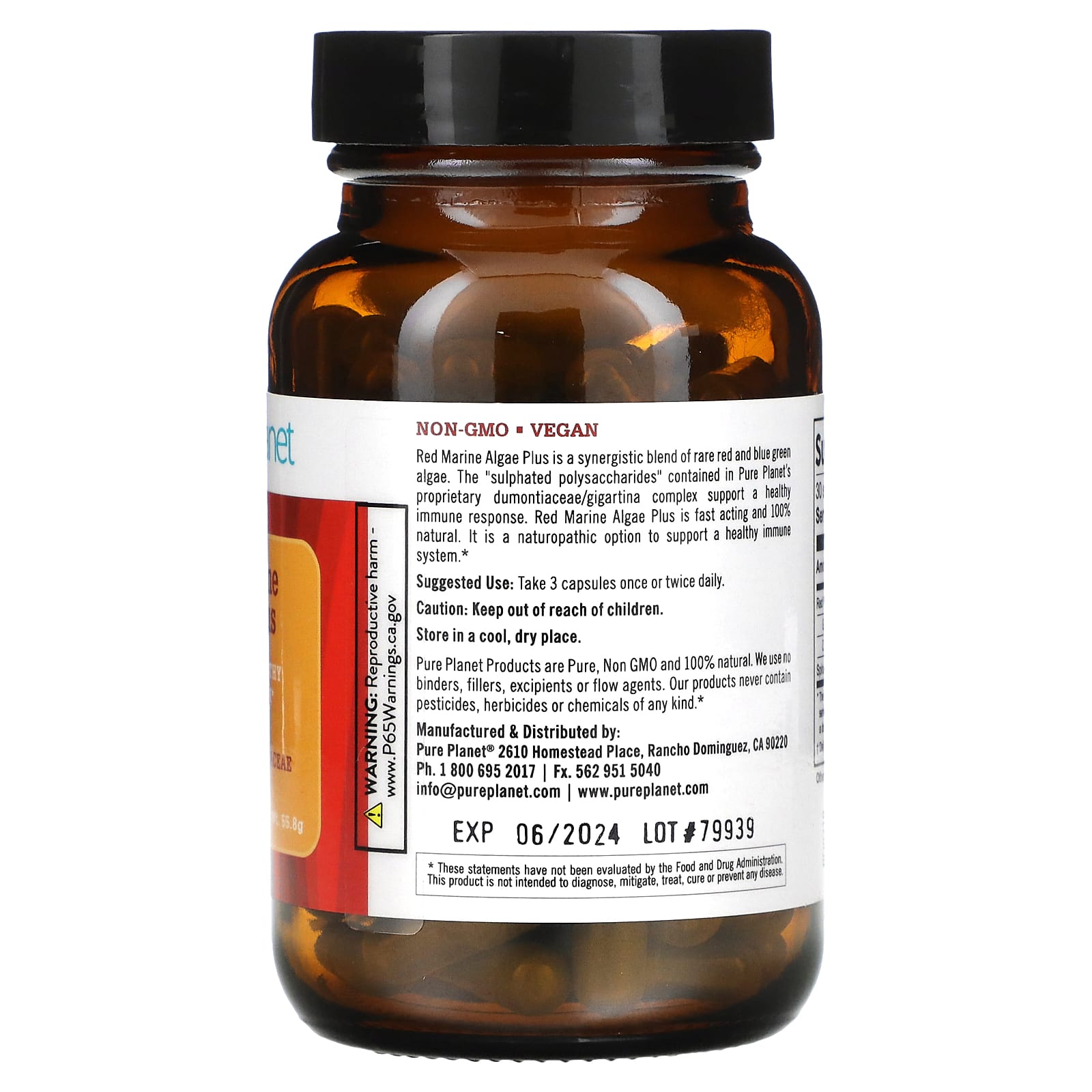 Pure Planet, Red Marine Algae Plus, 90 Vegetarian Capsules - B000W8HRWY