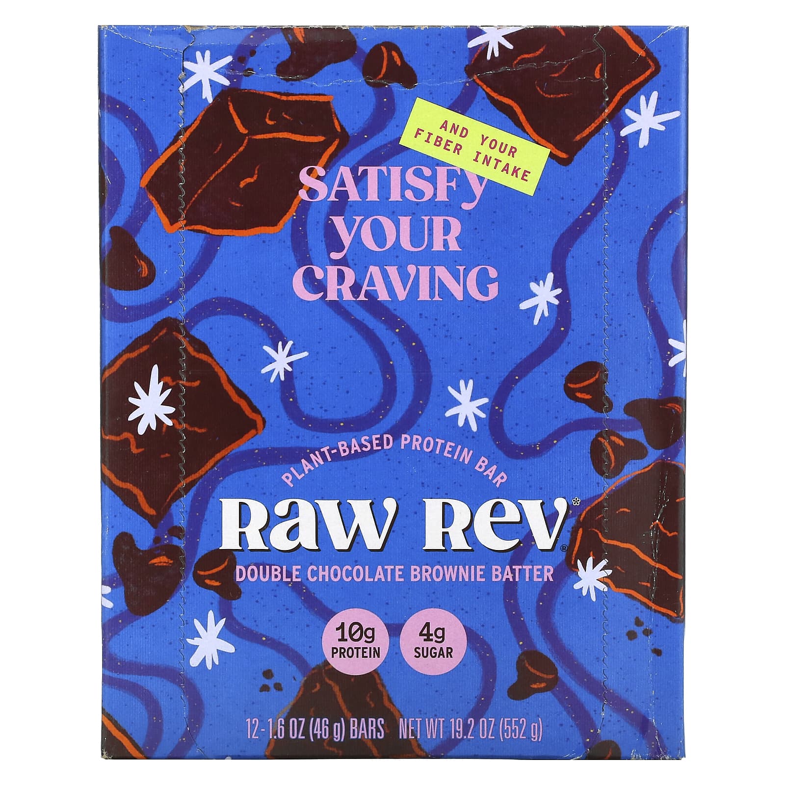 Raw Rev, Double Chocolate Brownie Batter, 12 Bars, 1.6 oz (46 g) Each - B076ZZ5ZPH