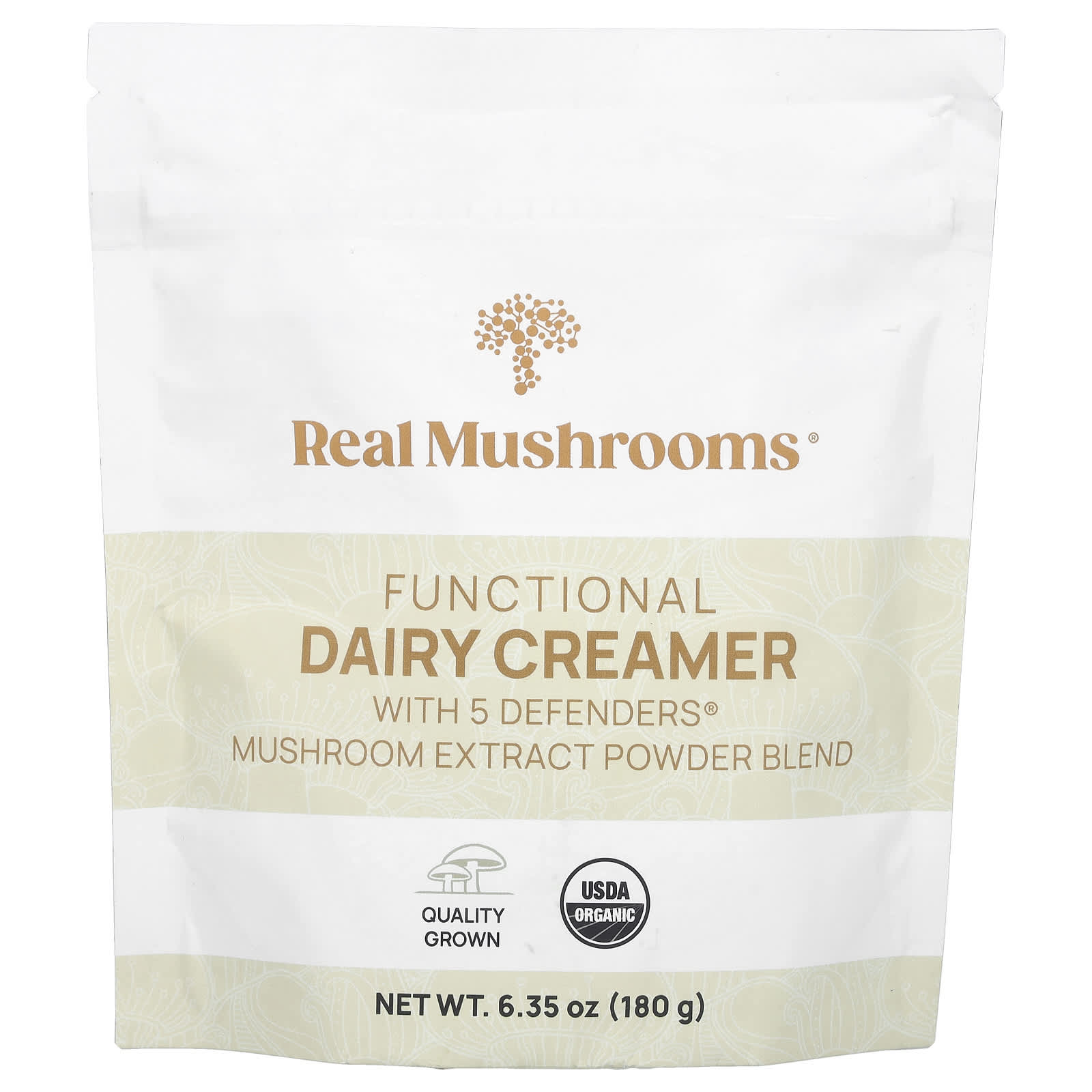 Real Mushrooms, Functional Dairy Creamer, 6.35 oz (180 g) - B0CP681DFS