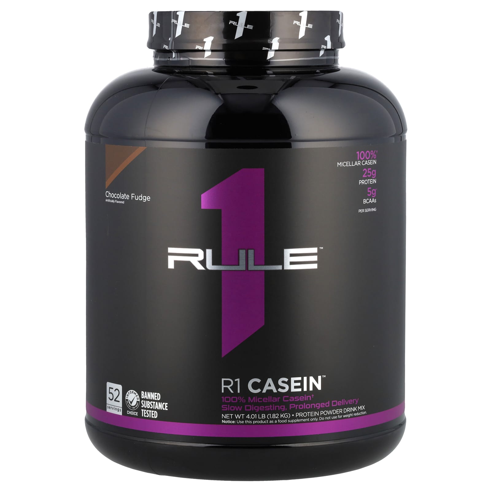 Rule One Proteins, R1 Casein, Protein Powder Drink Mix, Chocolate Fudge, 4.01 lb (1.82 kg) - B076PR8LS4