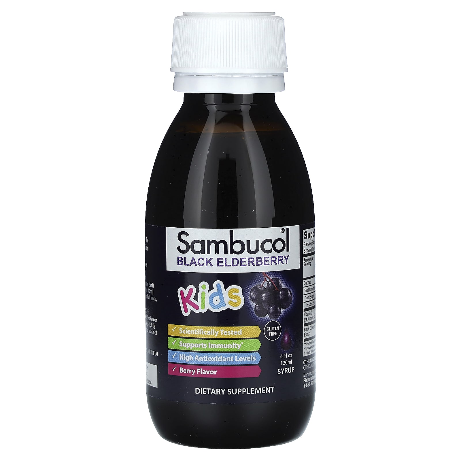 Sambucol, Kids Black Elderberry Syrup, 2 Years & Older, Berry, 4 fl oz (120 ml) - B002LM9DGW