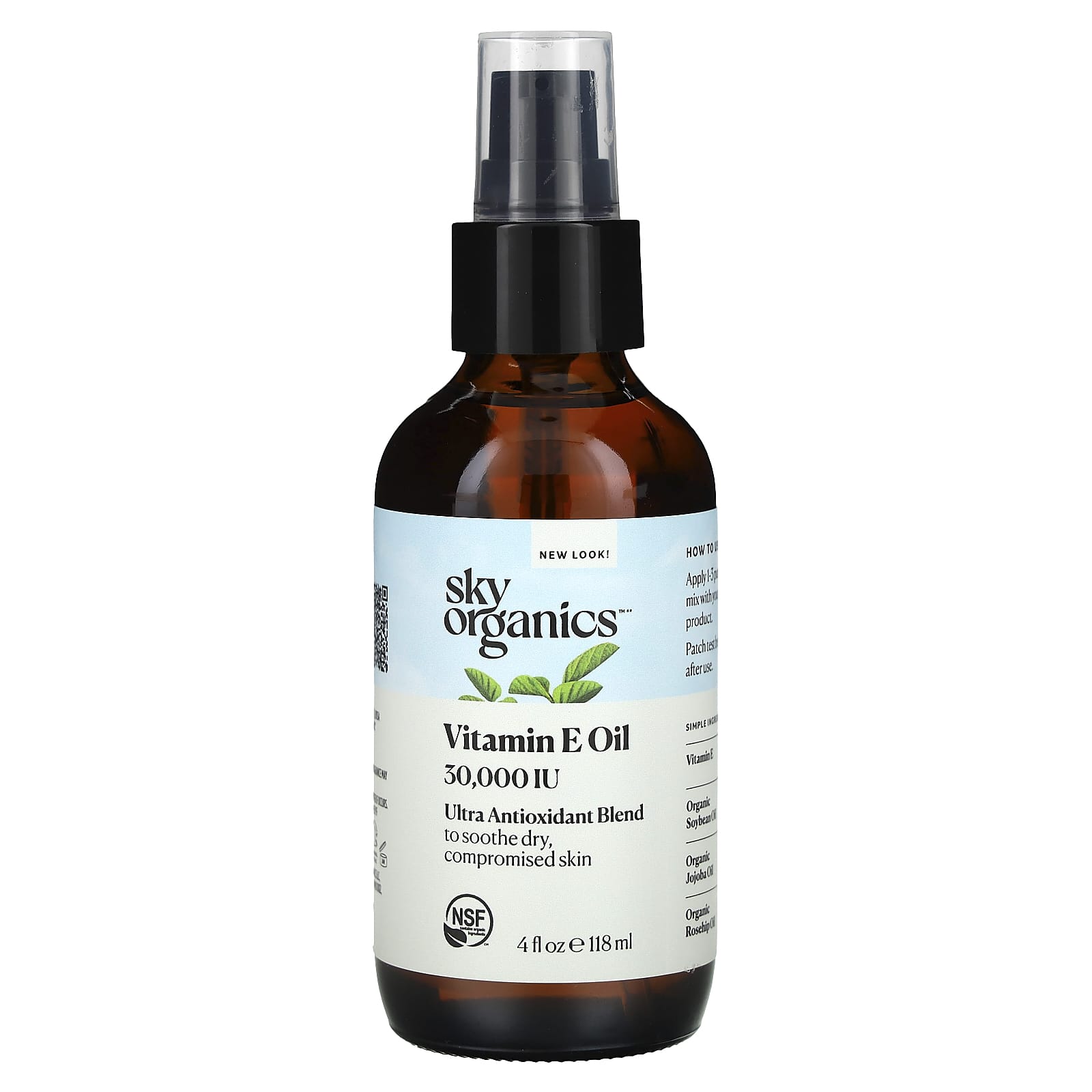 Sky Organics, Vitamin E Oil, 30,000 IU, 4 fl oz (118 ml) - B07SRW1Z2Y