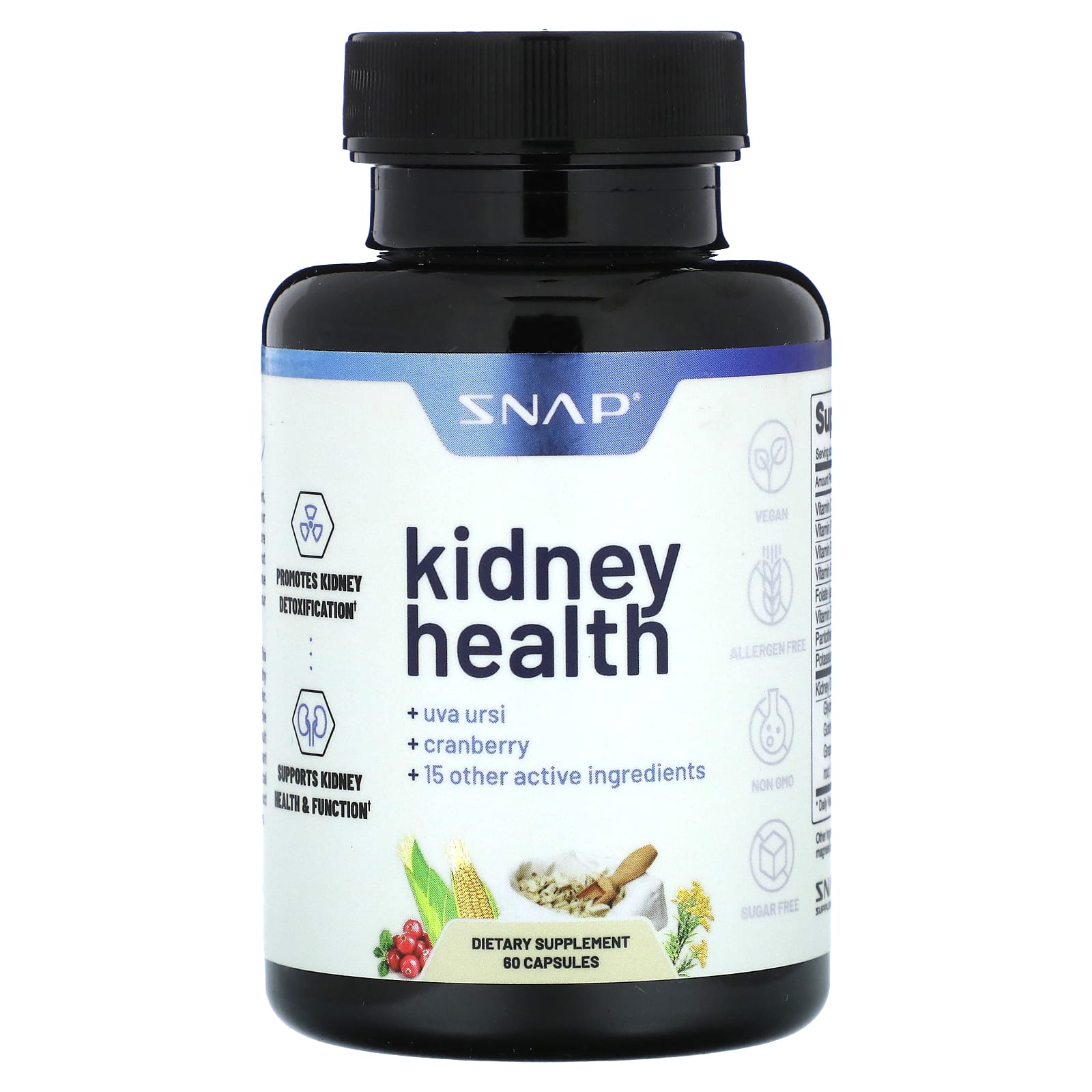 Snap Supplements, Kidney Health, 60 Capsules - B09NWKR8HB