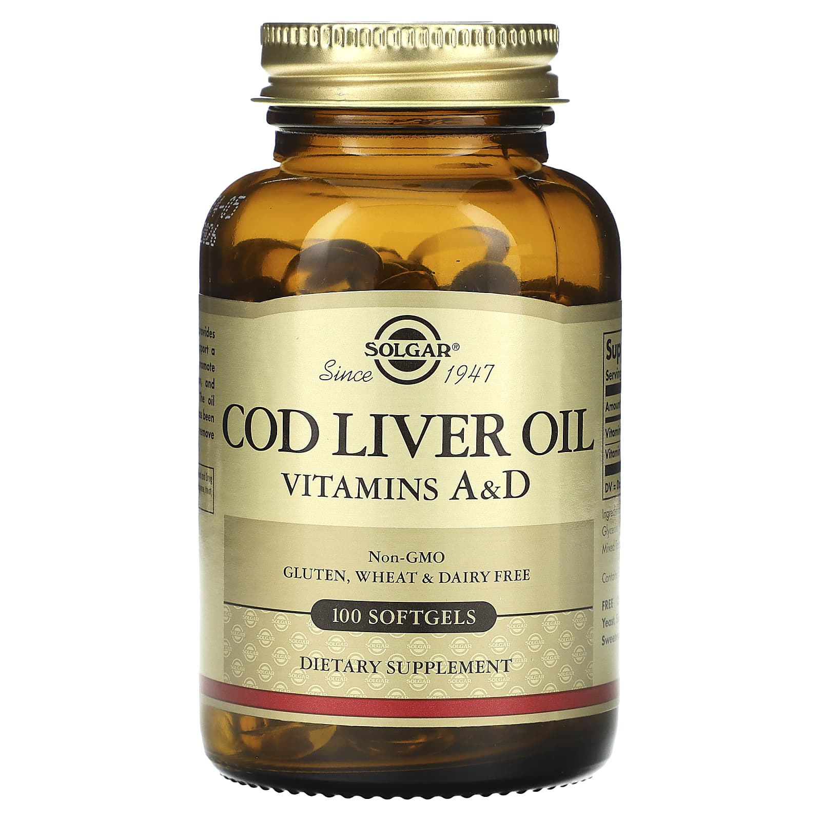 Solgar, Cod Liver Oil, 100 Softgels - B0053D6RT2