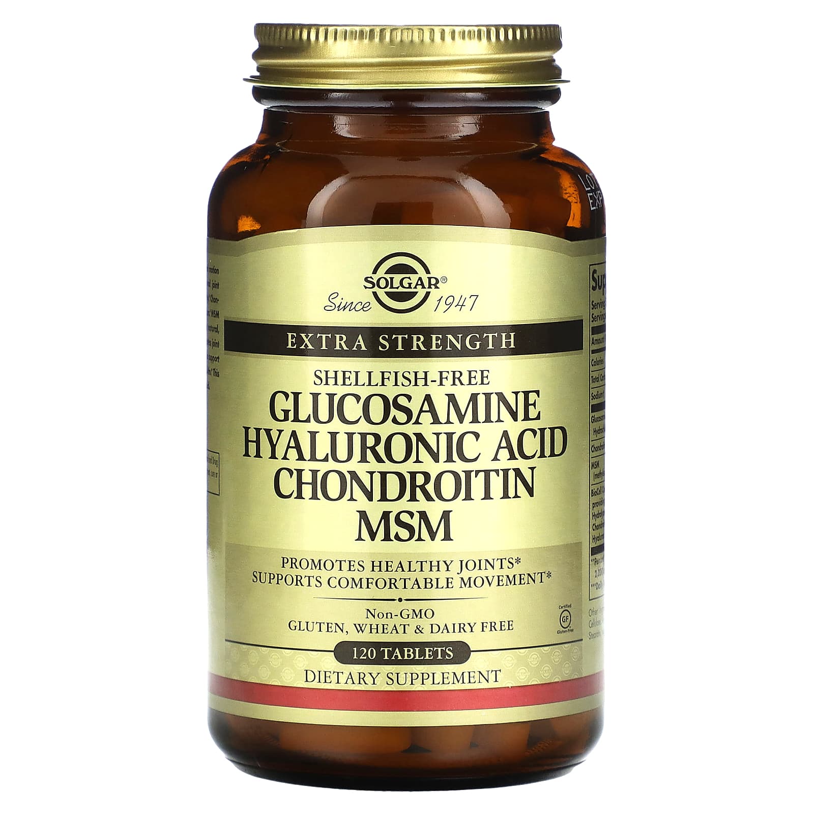 Solgar, Glucosamine Hyaluronic Acid Chondroitin MSM, 120 Tablets - B01NBI36JS