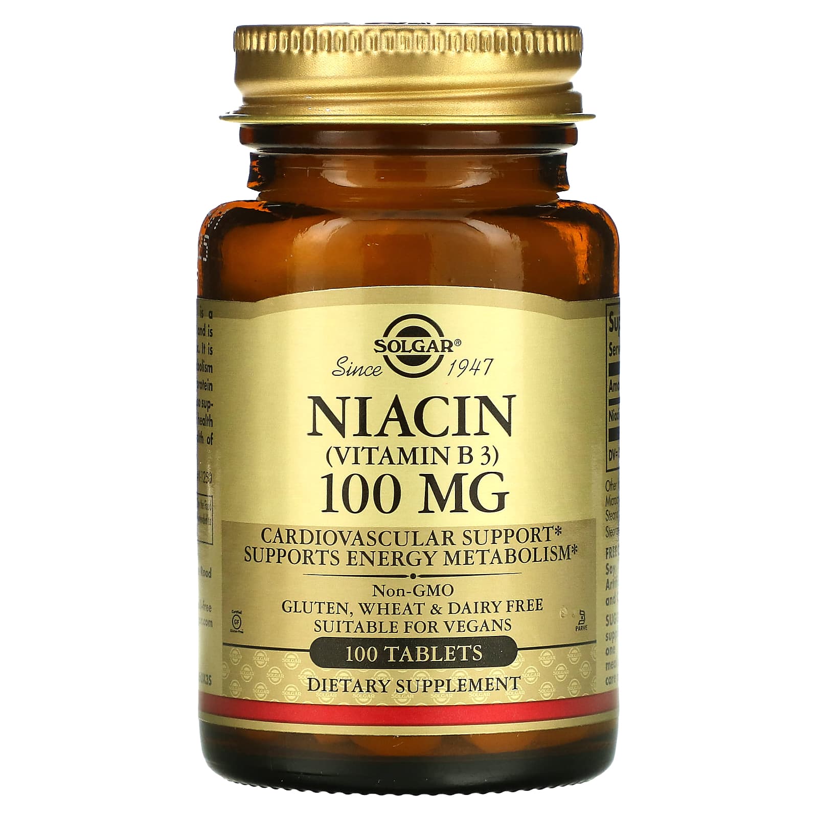 Solgar, Niacin (Vitamin B3), 100 mg, 100 Tablets - B00020IAWI