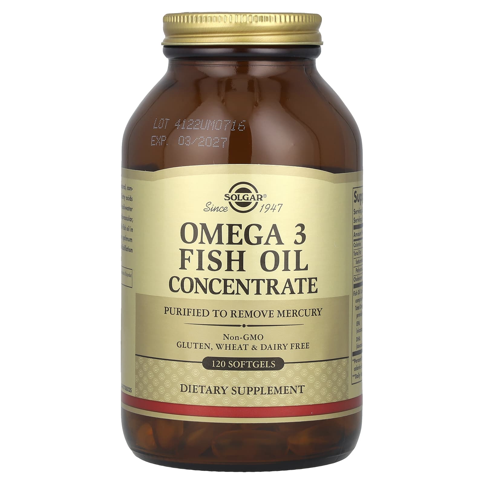 Solgar, Omega 3 Fish Oil Concentrate, 120 Softgels - B00331RPSS