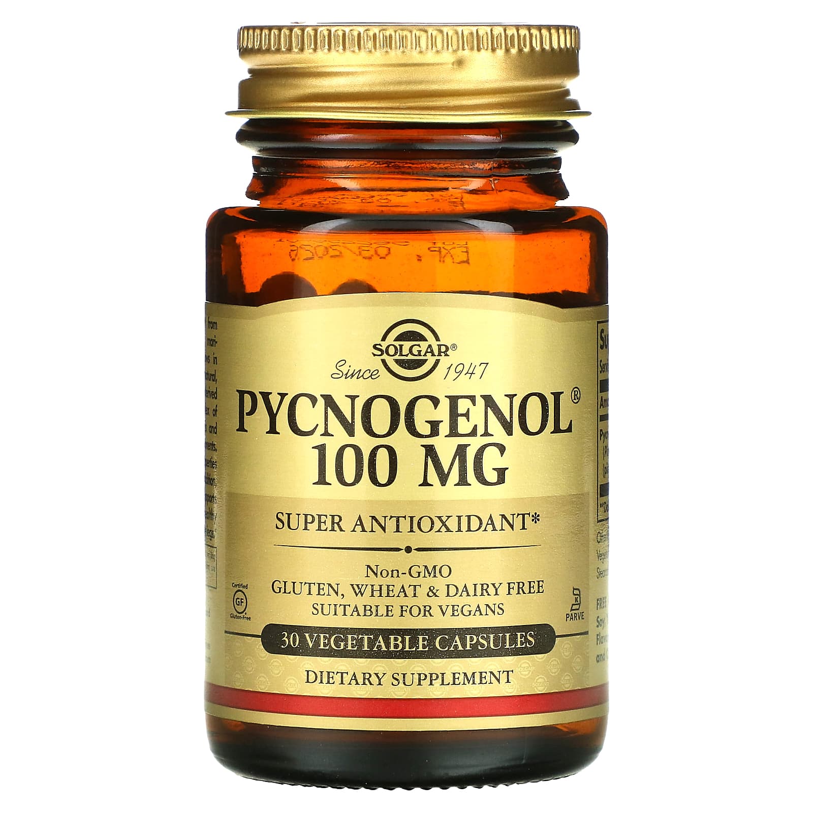 Solgar, Pycnogenol, 100 mg, 30 Vegetable Capsules - B00CQ7UIMA