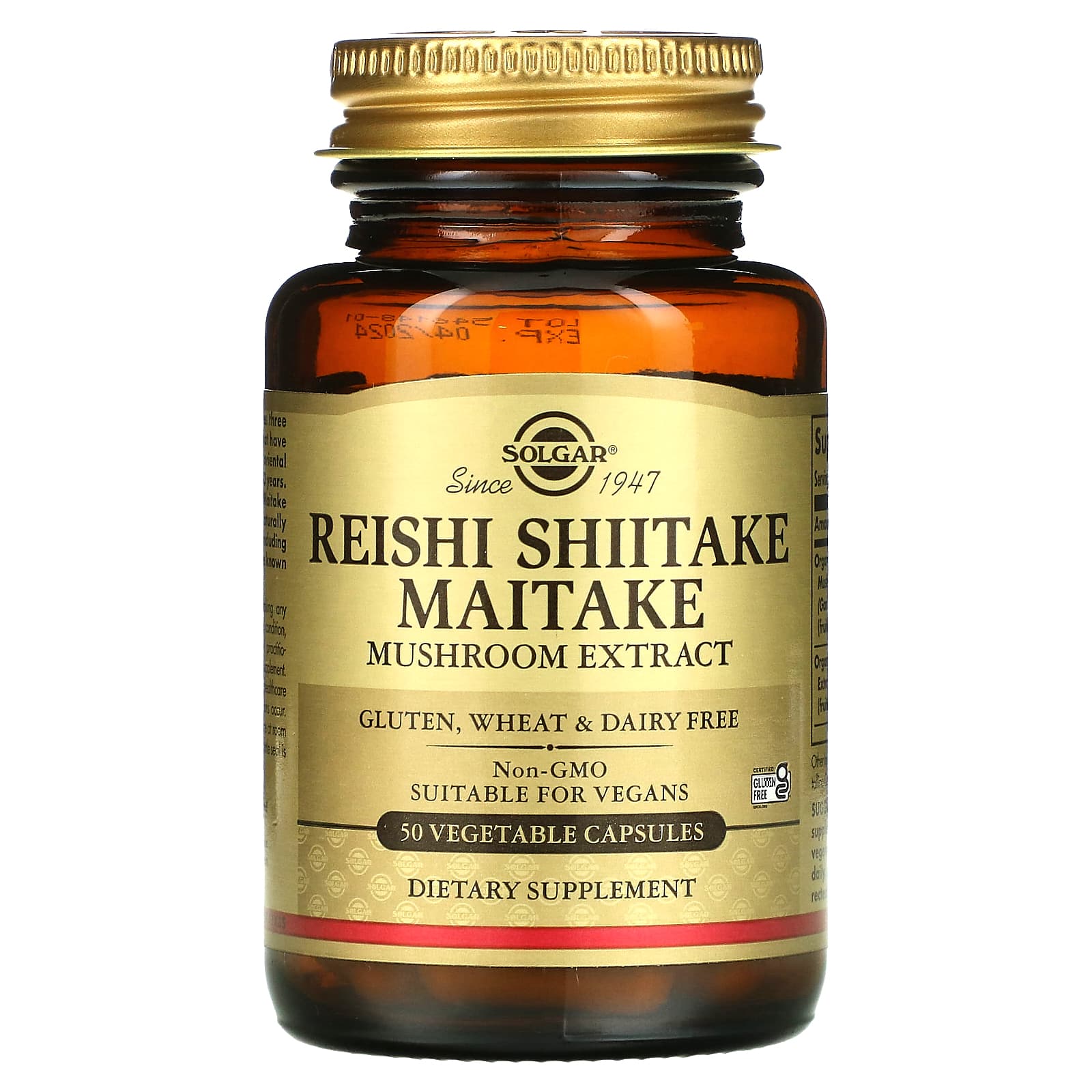 Solgar, Reishi Shiitake Maitake Mushroom Extract, 50 Vegetable Caps - B00014DNSG