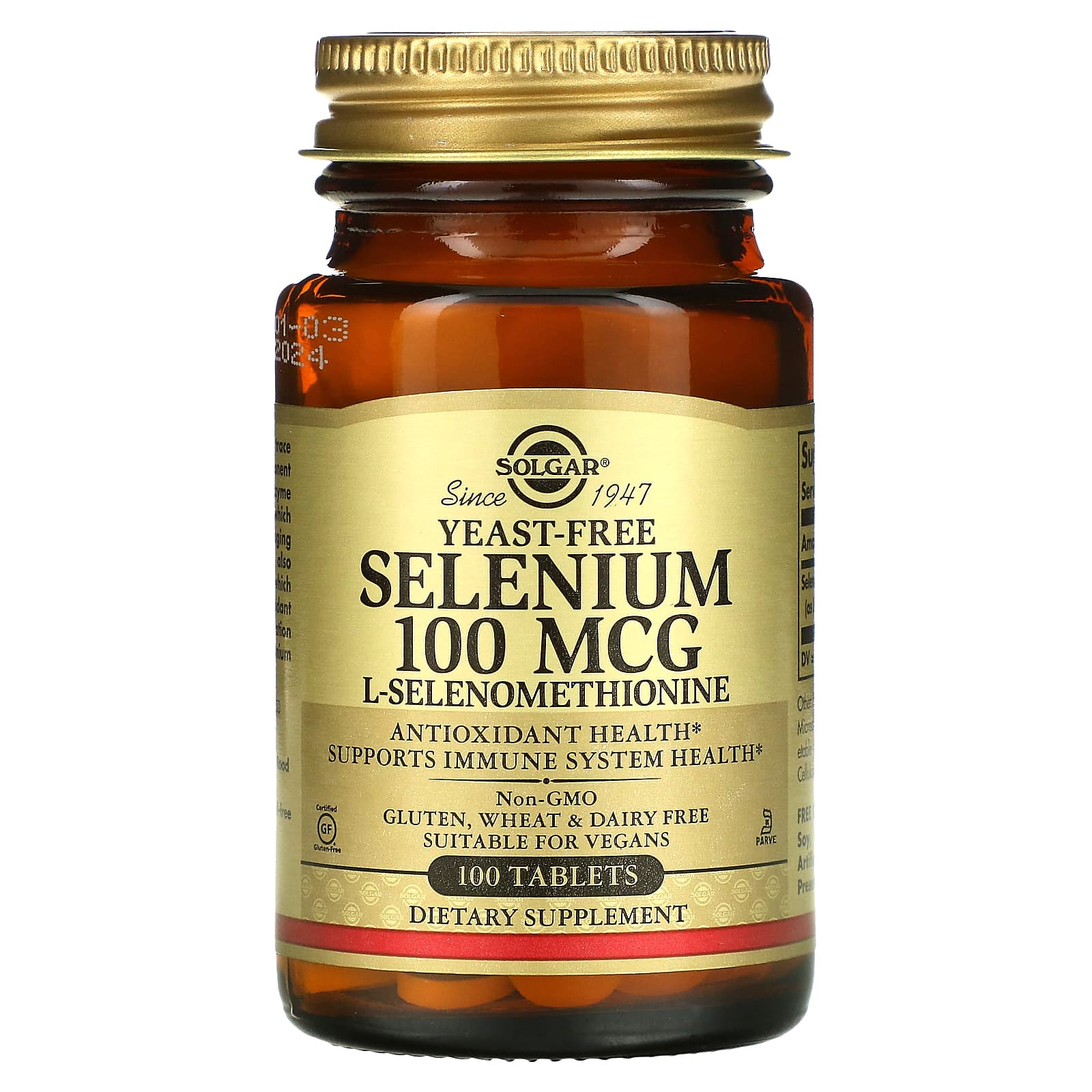 Solgar, Selenium, Yeast-Free, 100 mcg, 100 Tablets