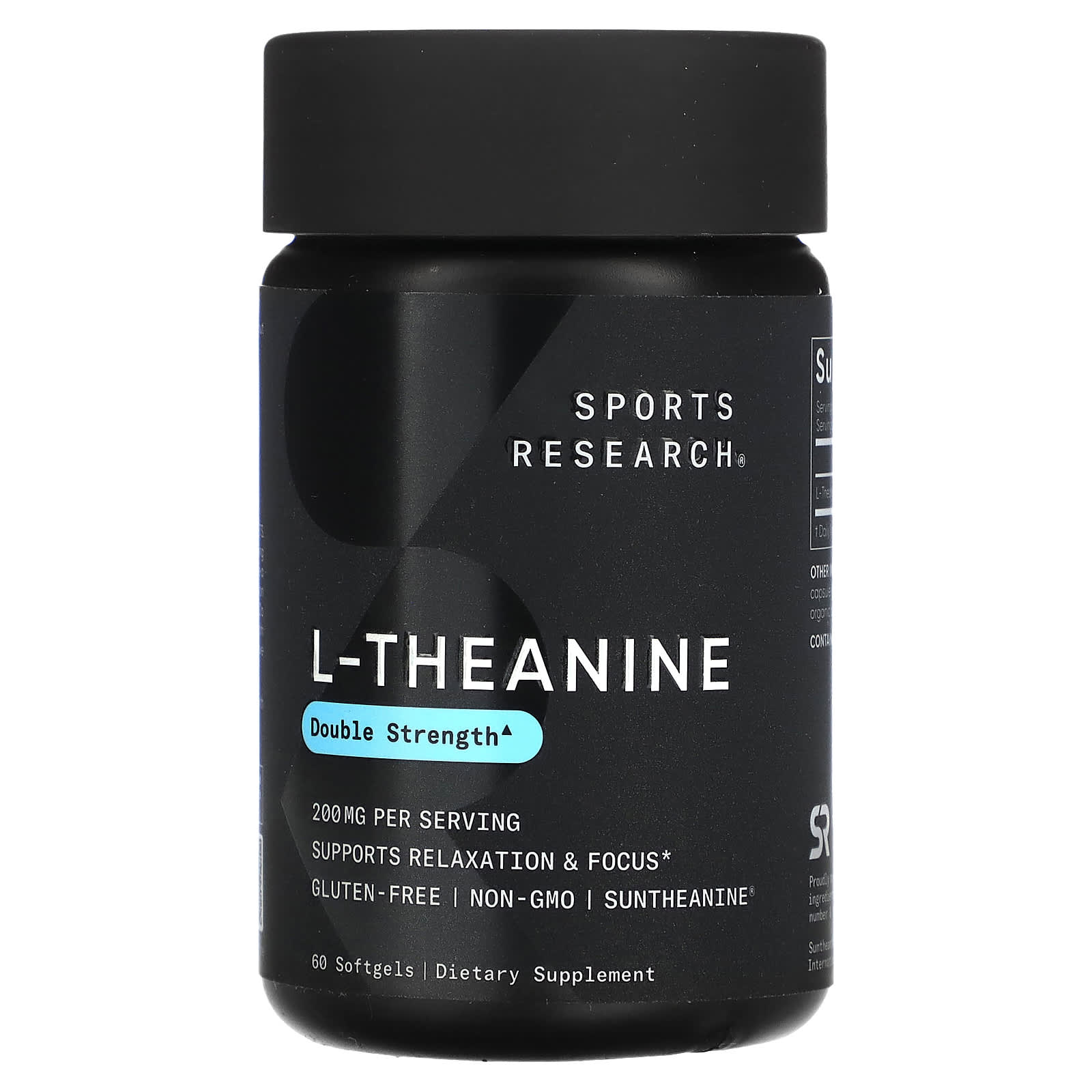 Sports Research, L-Theanine, Double Strength, 200 mg, 60 Softgels - B00TXY32FY