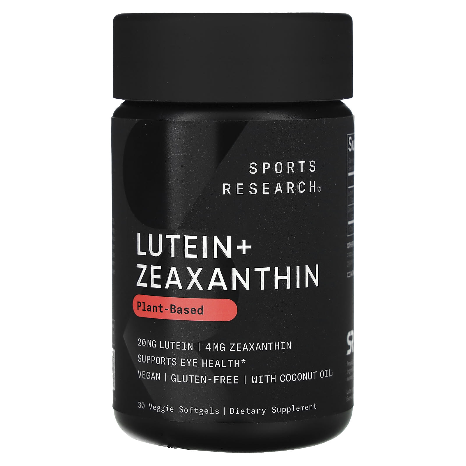 Sports Research, Lutein + Zeaxanthin, Plant-Based, 30 Veggie Softgels - B086Q3Z9J3