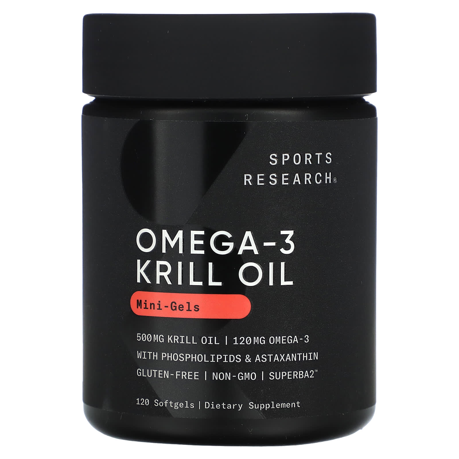 Sports Research, Omega-3 Krill Oil, Mini-Gels, 500 mg, 120 Softgels - B07H8M85WC