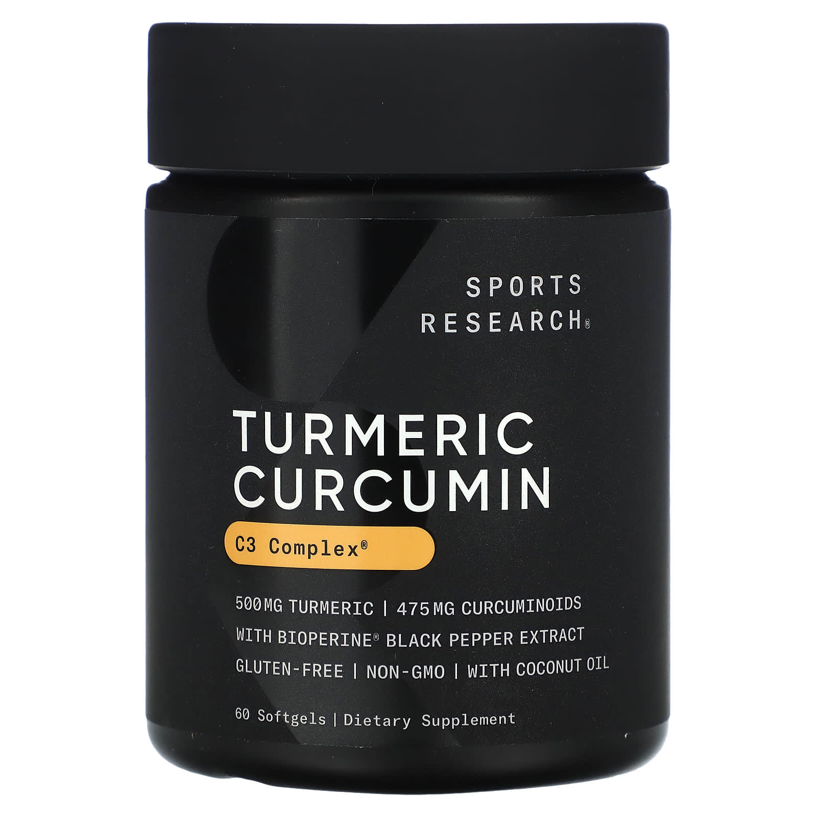 Sports Research, Turmeric Curcumin, 500 mg, 60 Softgels, Dietary Supplements - B00JGD44VS