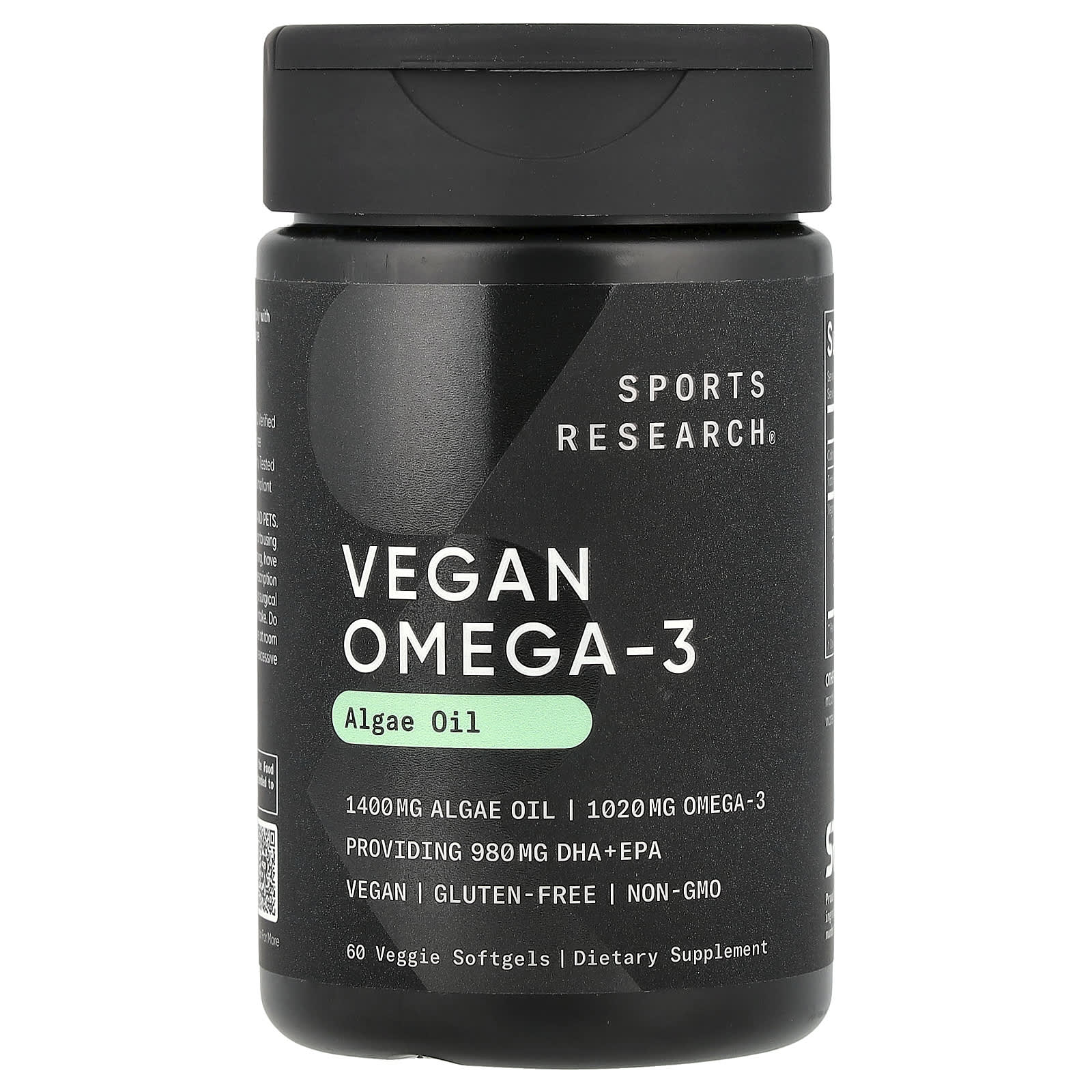 Sports Research, Vegan Omega-3, 60 Veggie Softgels - B0842DJJYC
