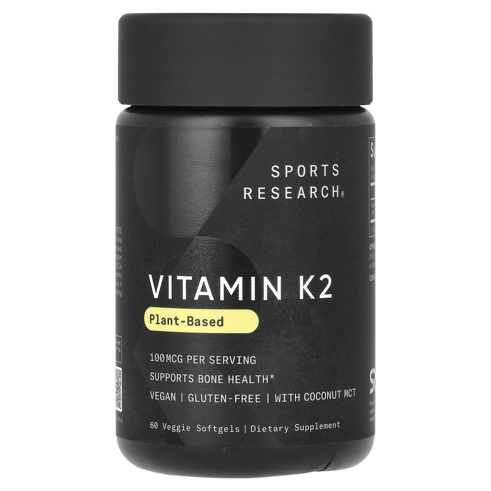 Sports Research, Vitamin K2, Plant-Based, 100 mcg, 60 Veggie Softgels - B00JGCPAYY