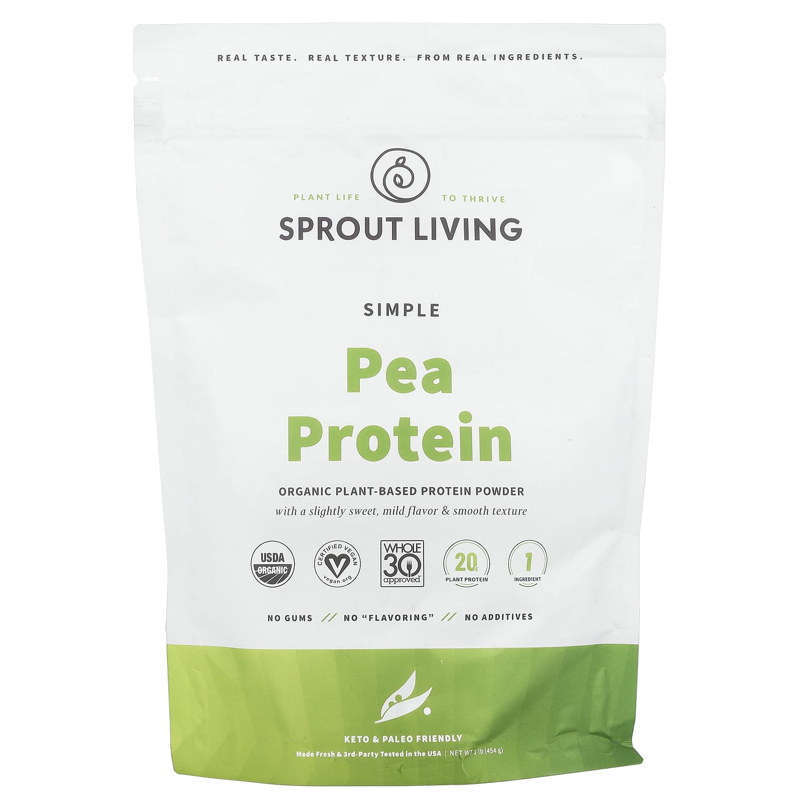 Sprout Living, Simple Pea Protein, 1 lb (454 g) - B07L626HBV