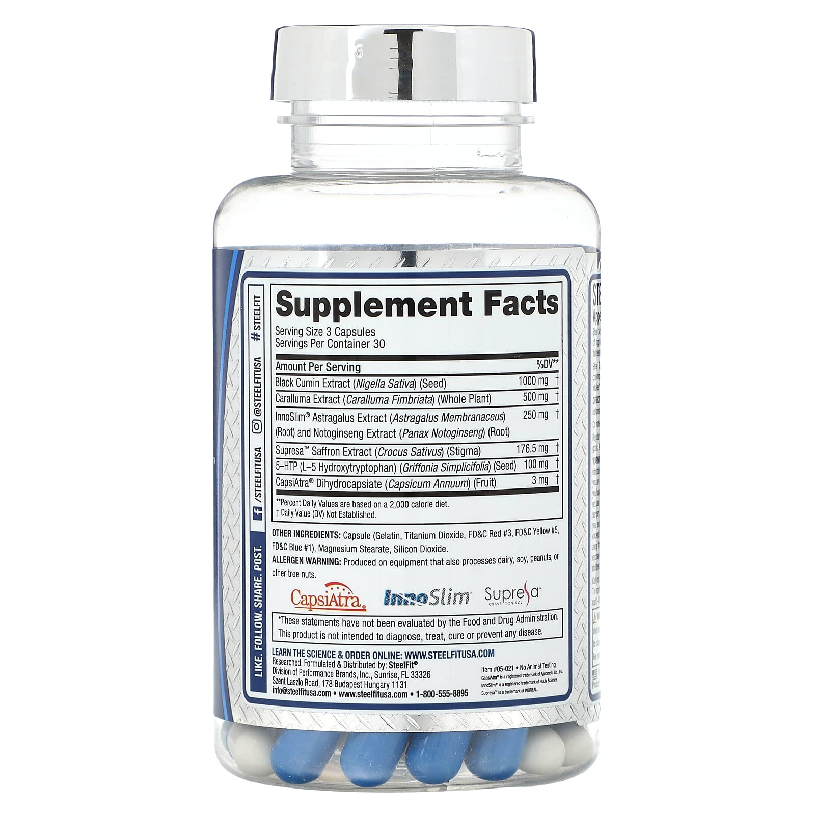 SteelFit, Steel Suppress, Appetite Suppressant, 90 Capsules - 