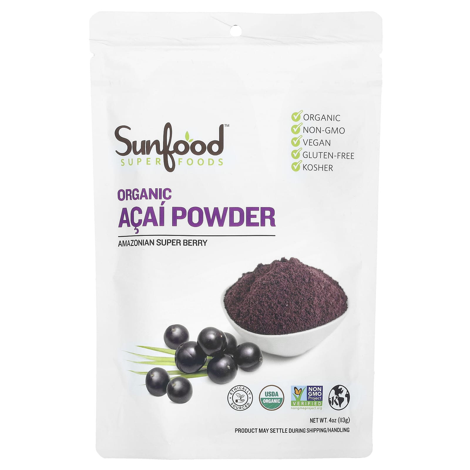 Sunfood, Organic Acai Powder, 4 oz (113 g) - B00BT0LRW0