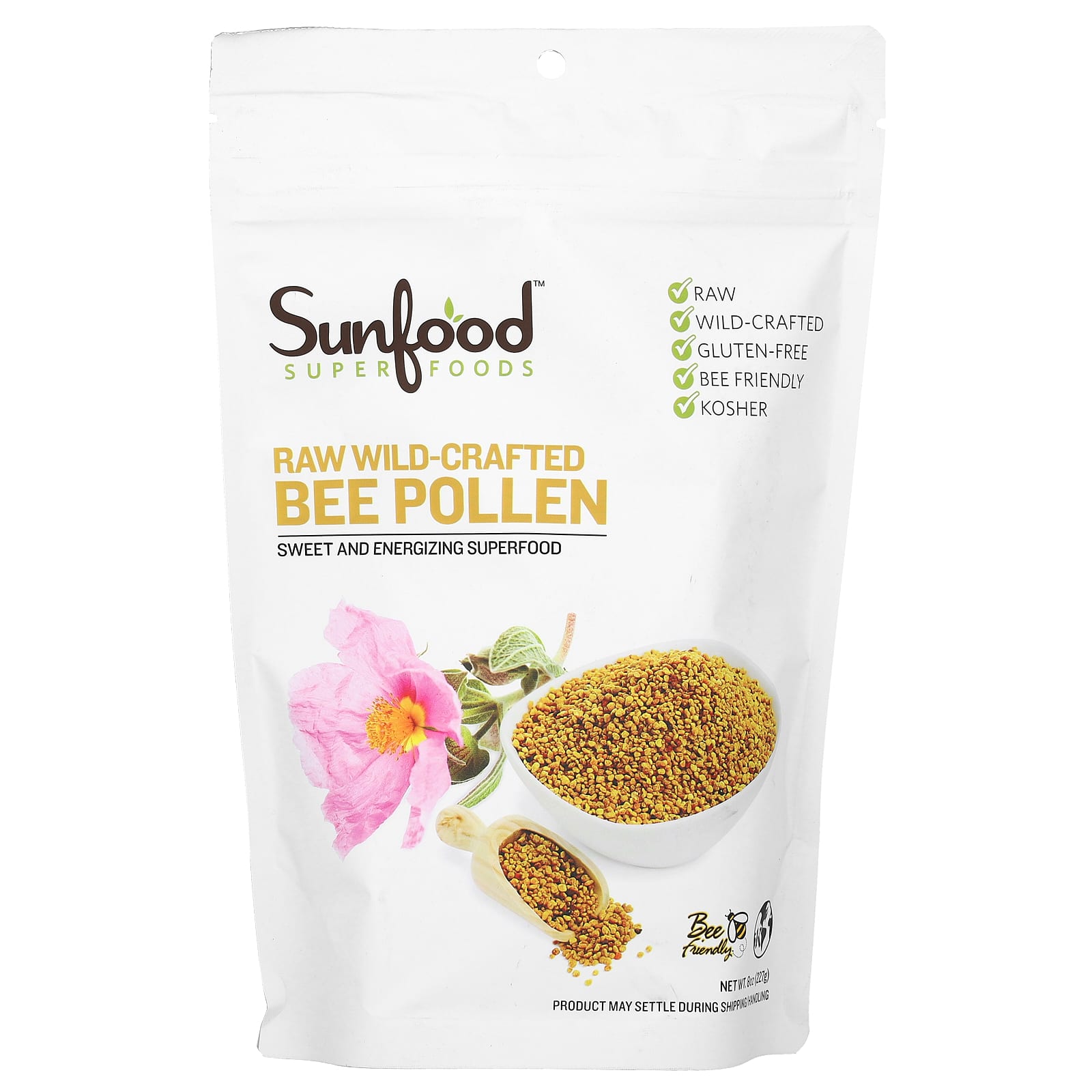 Sunfood, Raw Wild-Crafted Bee Pollen, 8 oz (227 g) - B01N1UBRO9