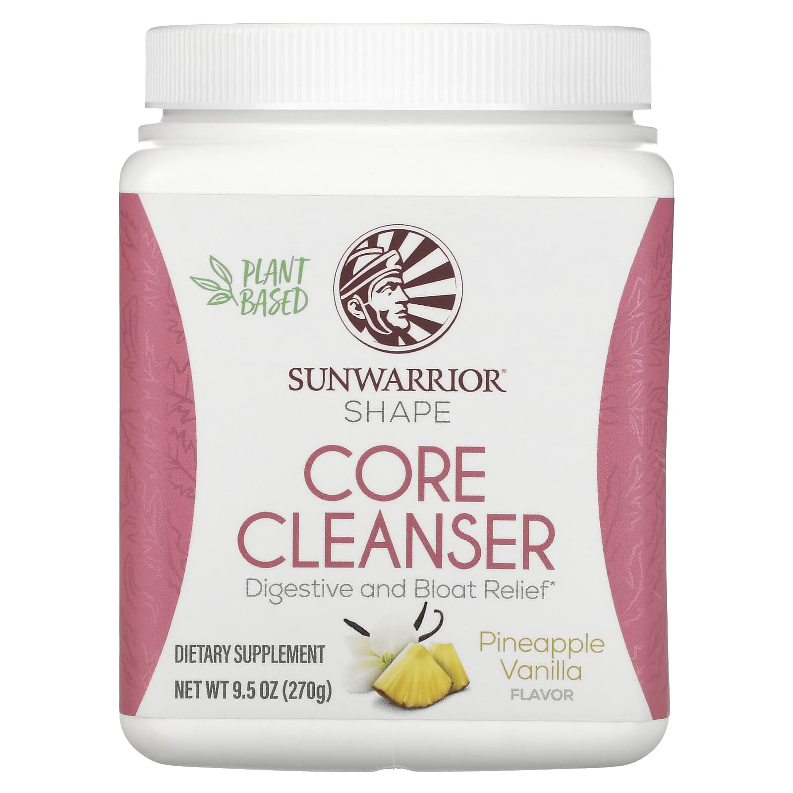 Sunwarrior, Shape, Core Cleanser, Pineapple Vanilla, 9.5 oz (270 g) - B0BHTK3NHB