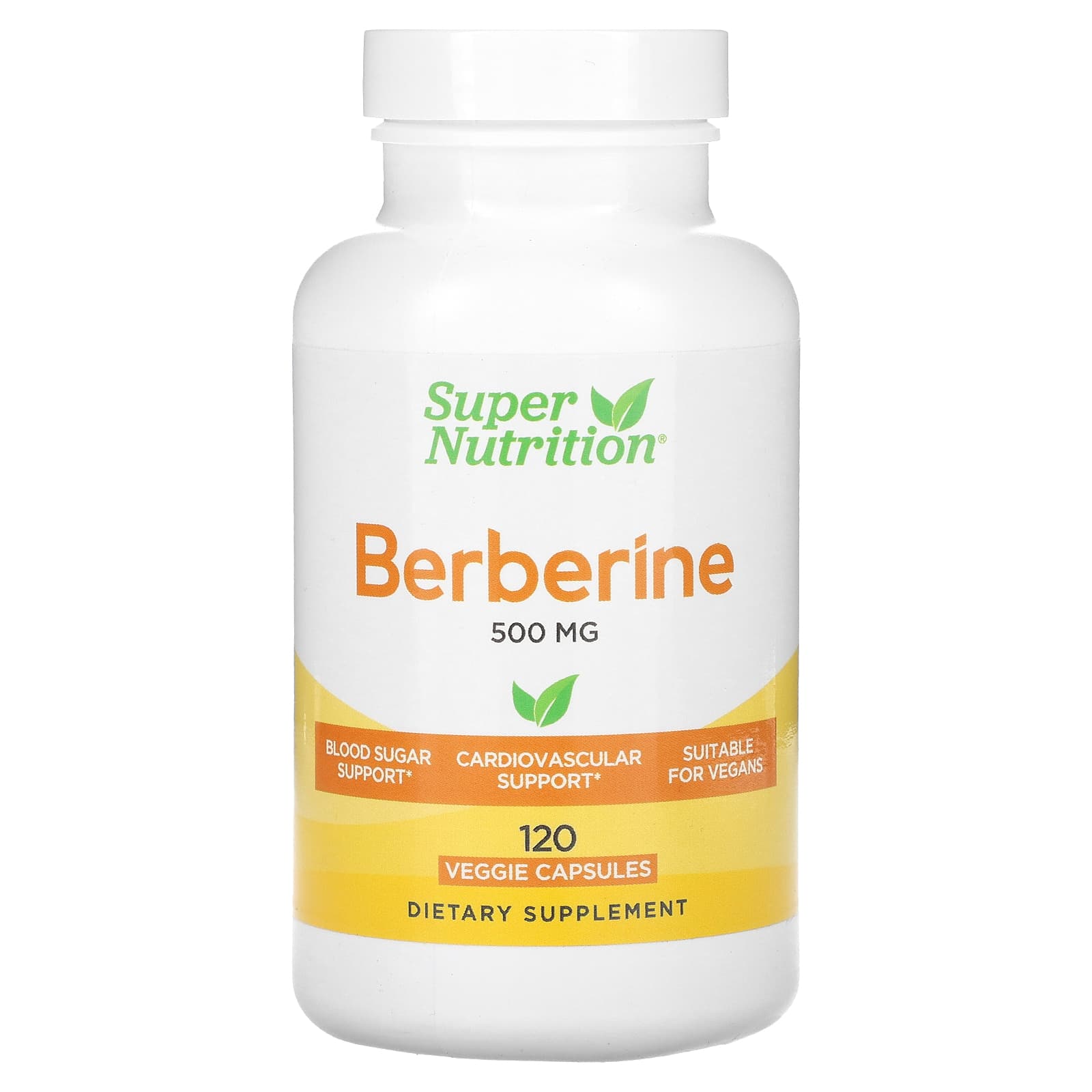 Super Nutrition, Berberine HCI, 500 mg, 120 Veggie Capsules - 
