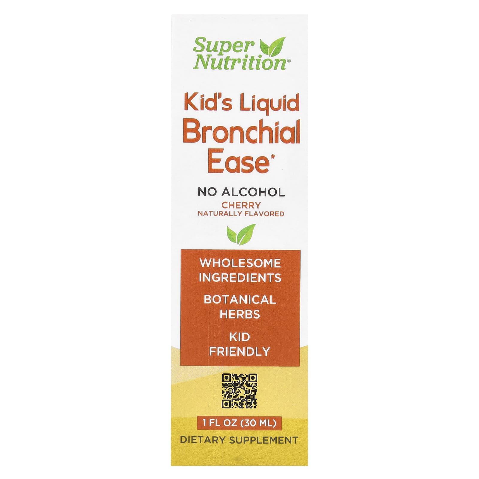 Super Nutrition, Kid's Liquid Bronchial Ease, No Alcohol, Cherry, 1 fl oz (30 ml) - B0CGSW9MB4