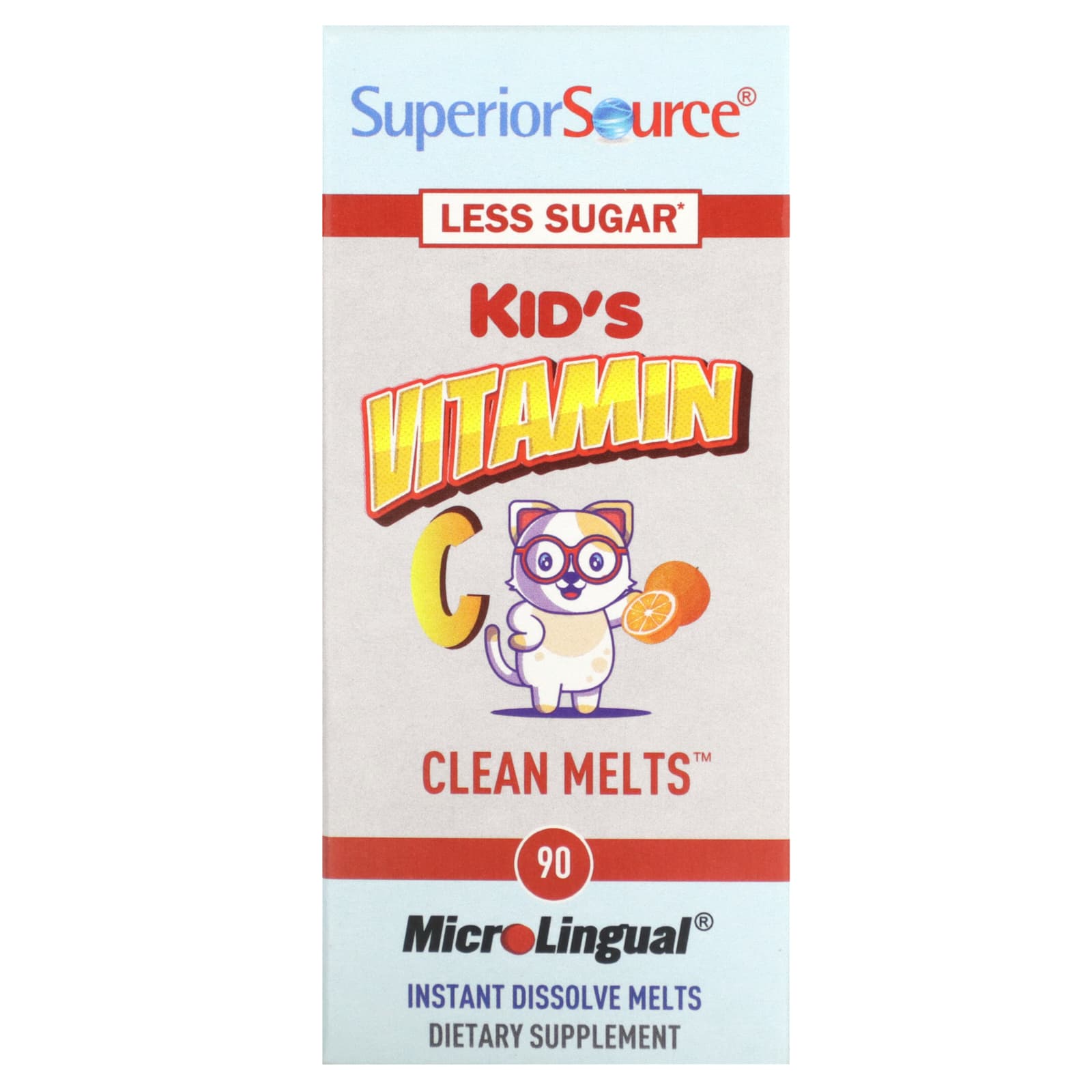Superior Source, Kid's Vitamin C Clean Melts, Orange, 90 Instant Dissolve Melts - B0BML1FVVV