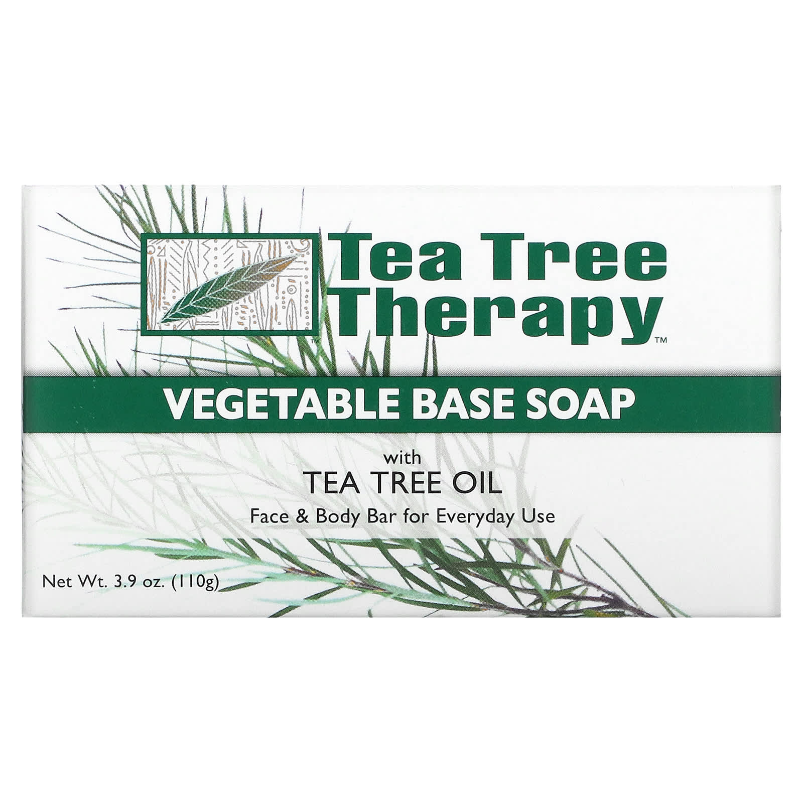 Tea Tree Therapy, Vegetable Base Bar Soap with Tea Tree Oil, 3.9 oz (110 g) - B01CTKDOEW