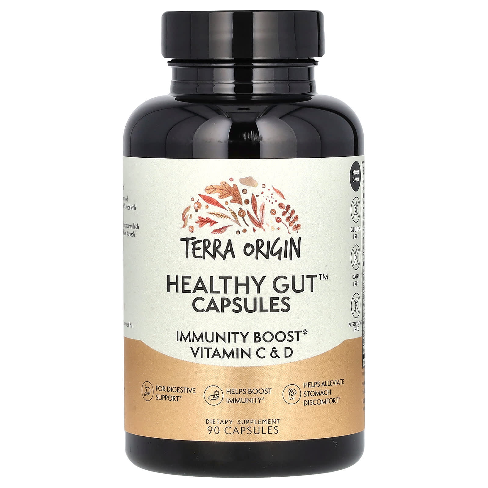 Terra Origin, Healthy Gut Capsules, 90 Capsules - B08S97YBFN