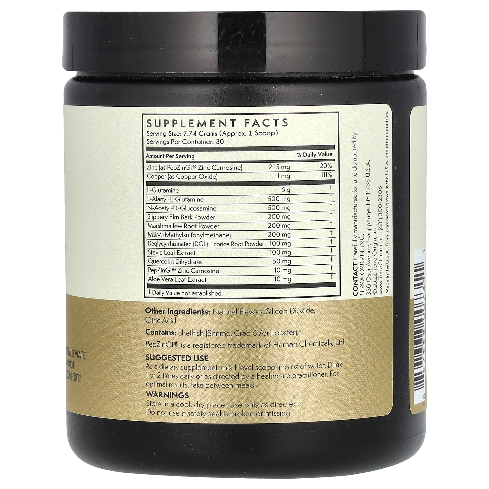 Terra Origin, Healthy Gut, Honey Lemon, 8.19 oz (232.2 g) - B08CZZK4V5