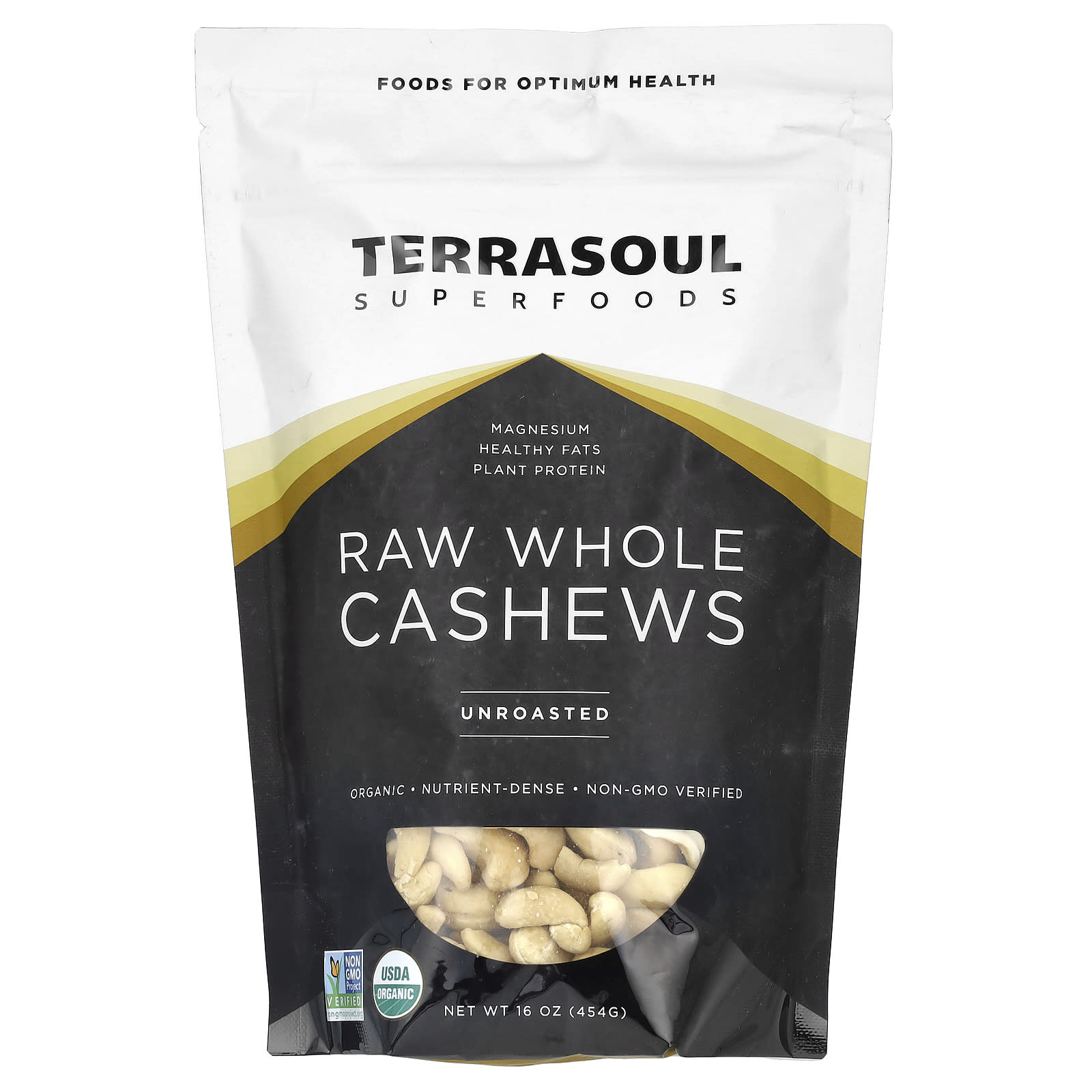 Terrasoul Superfoods, Raw Whole Cashews, Unroasted, 16 oz (454 g) - 
