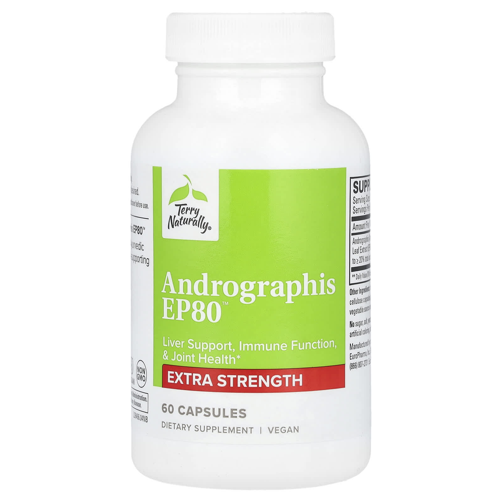 Terry Naturally, Andrographis EP80, Extra Strength, 60 Capsules