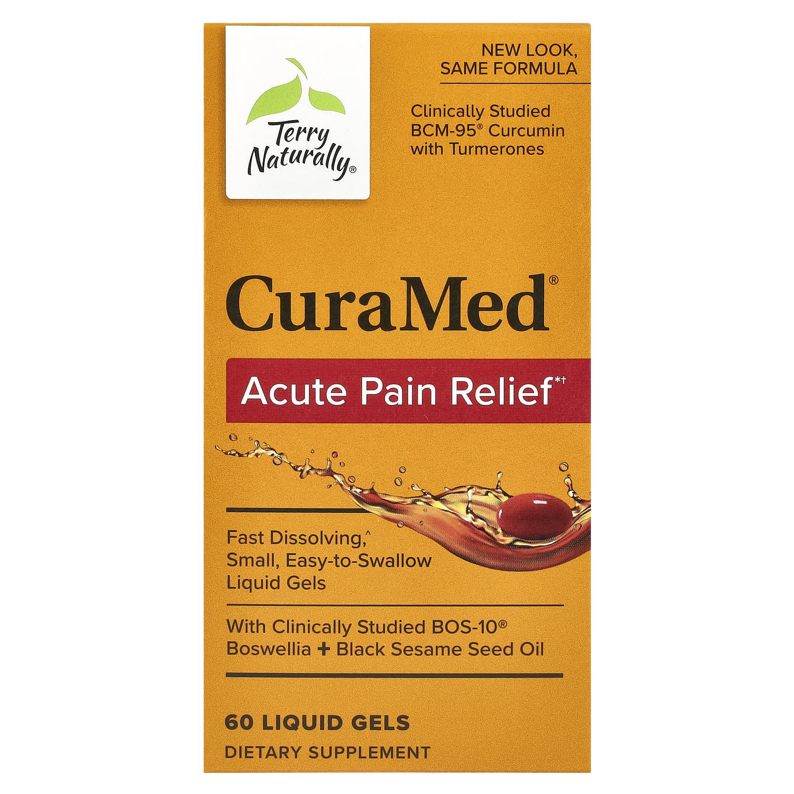 Terry Naturally, CuraMed, Acute Pain Relief, 60 Liquid Gels - B08L412KFJ