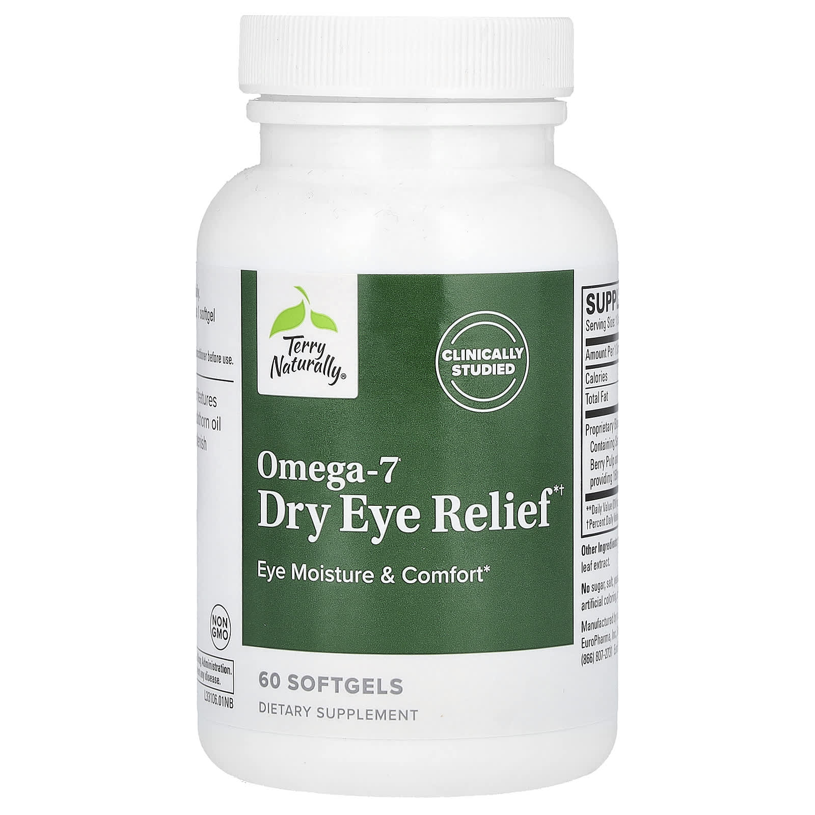 Terry Naturally, Omega-7 Dry Eye Relief , 60 Softgels - B0CZV1TFXB