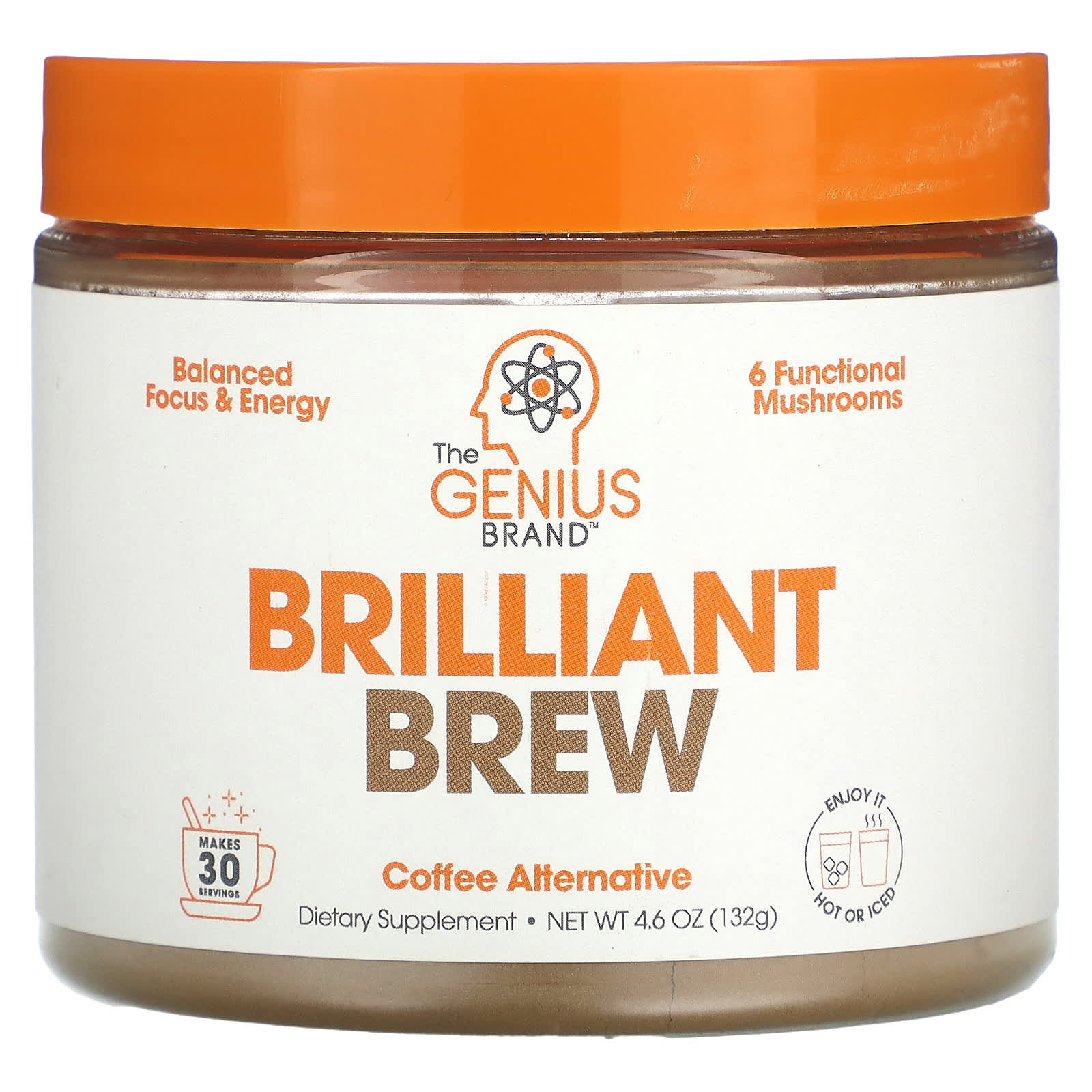 The Genius Brand, Brilliant Brew, Coffee Alternative, 4.6 oz (132 g) - B0BQ2NXQ7X