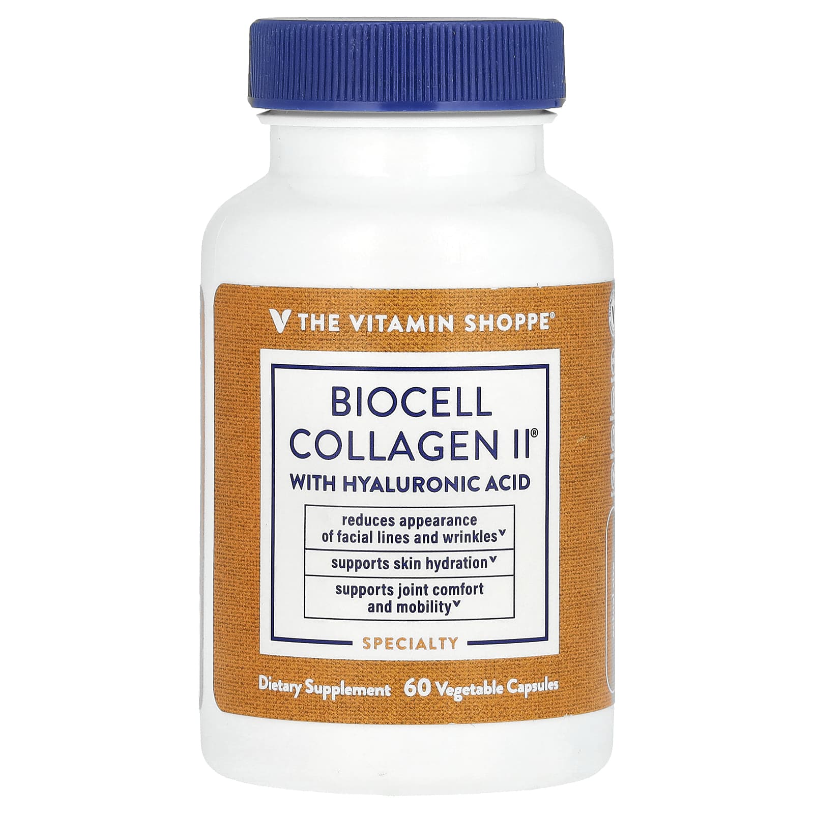 The Vitamin Shoppe, BioCell Collagen II With Hyaluronic Acid, 60 Vegetable Capsules - B0CN1QDPVS